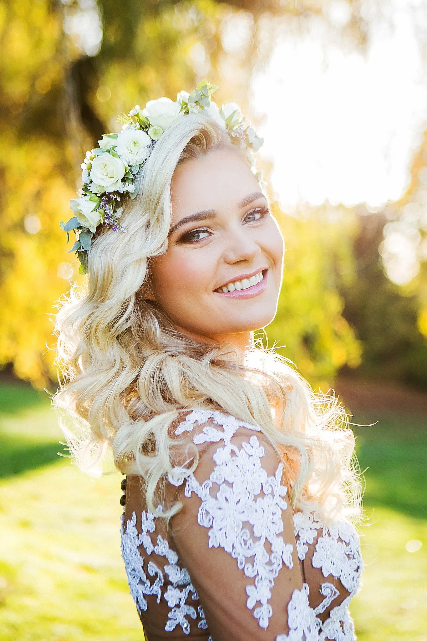Nude Dress With White Lace Appliqué (#Lucy)