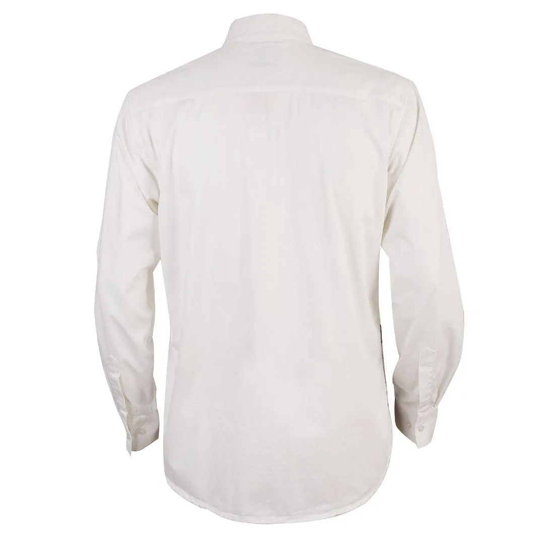 Obeezi Exquisite  Half Camouflage Designed  Shirt - White