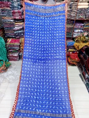 Olive Atelier-Royal blue Banarsi Silk Chundri Dupatta