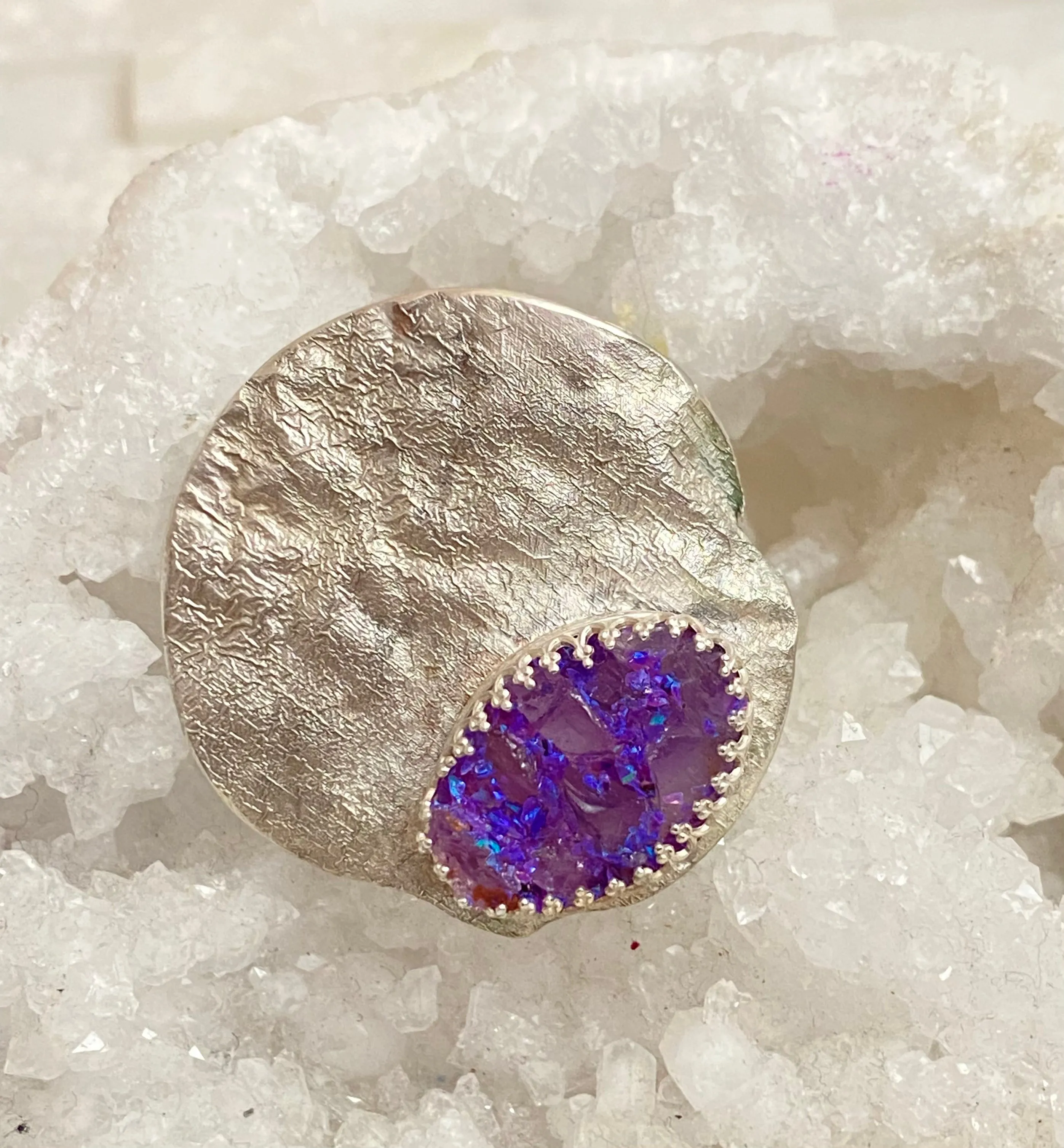 One of a kind adjustable ring- Amethyst