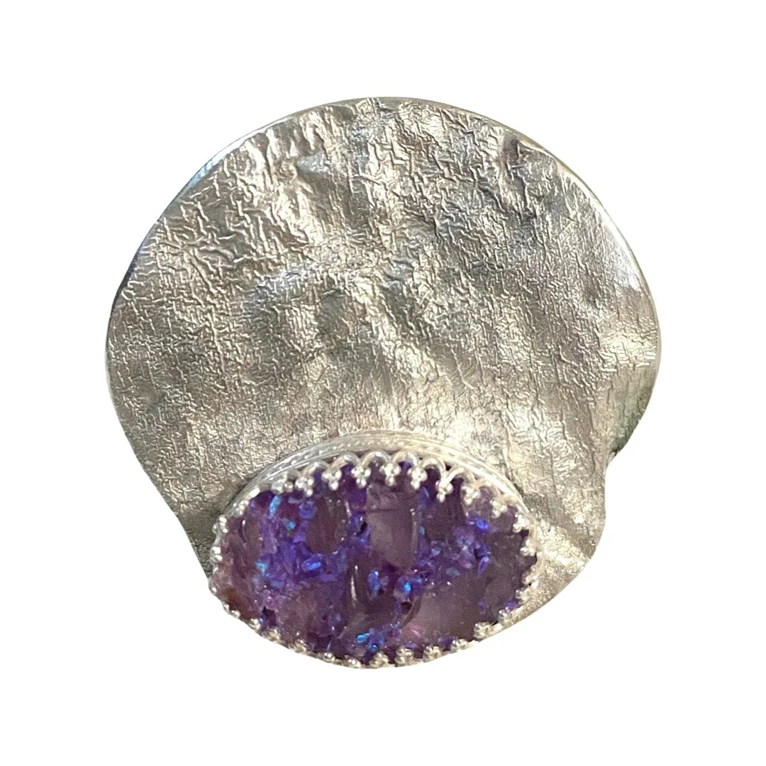 One of a kind adjustable ring- Amethyst