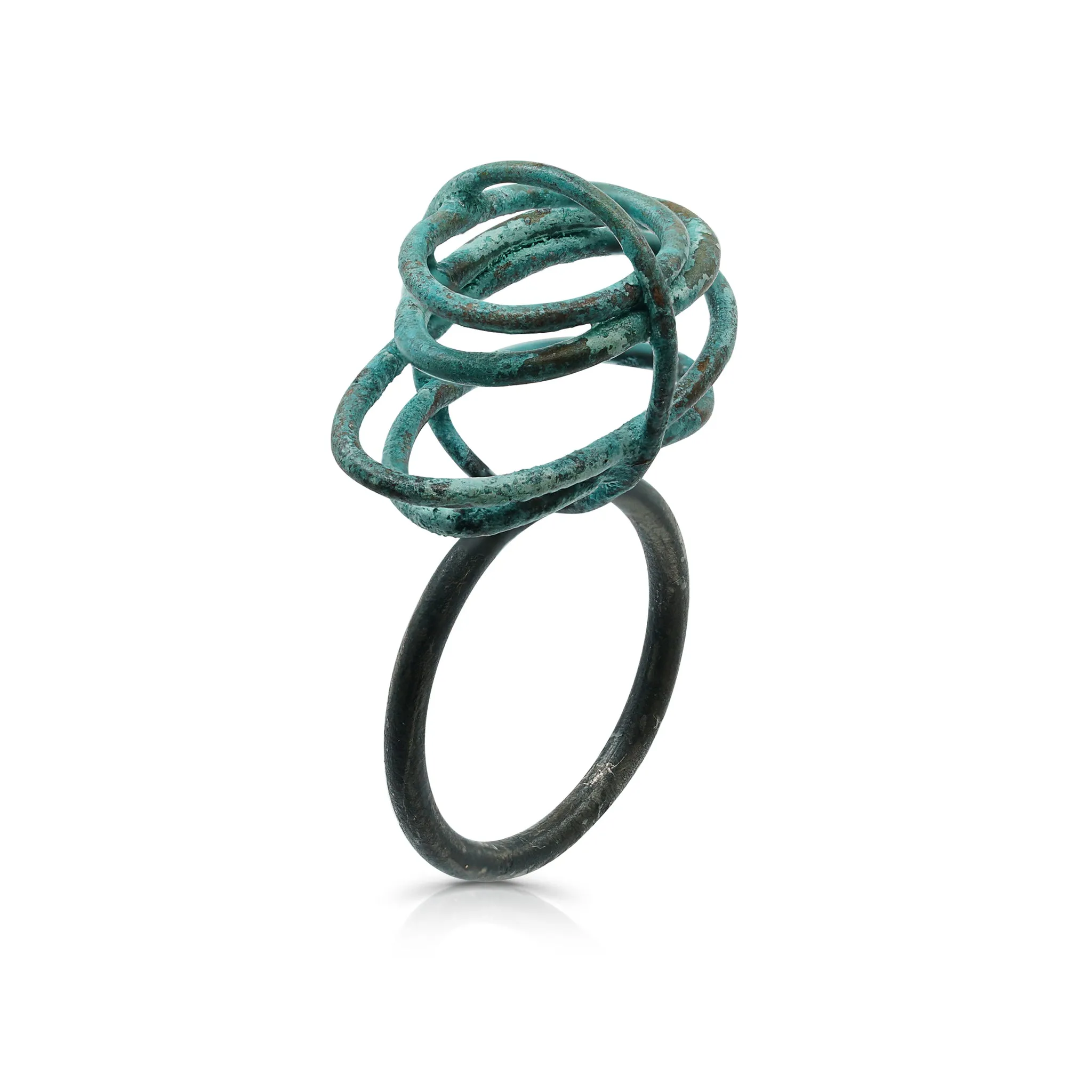 One-Of-A-Kind Silver and Patina Remor 1 Ring