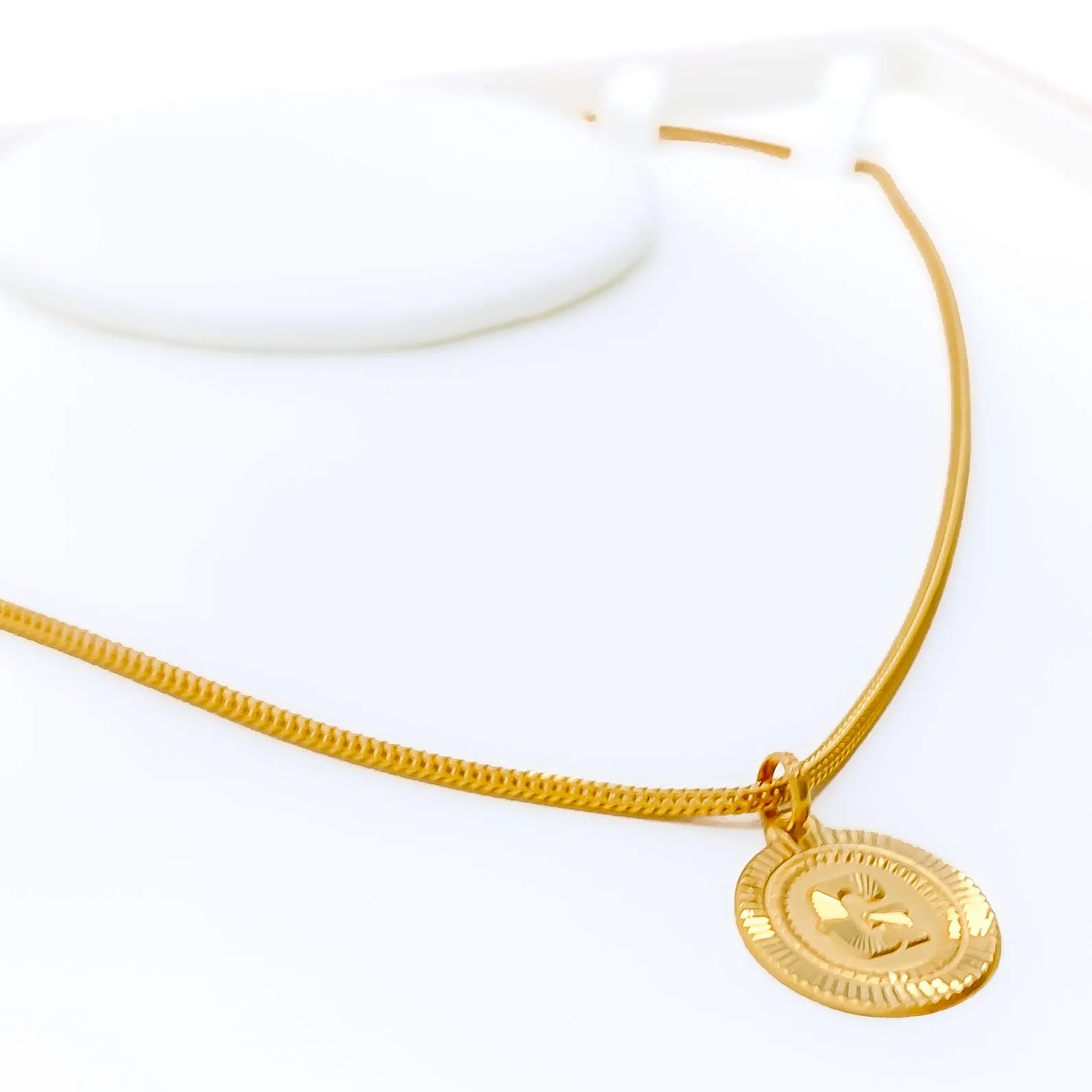 Opulent Round G 22k Gold Letter Pendant