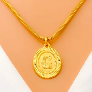 Opulent Round G 22k Gold Letter Pendant