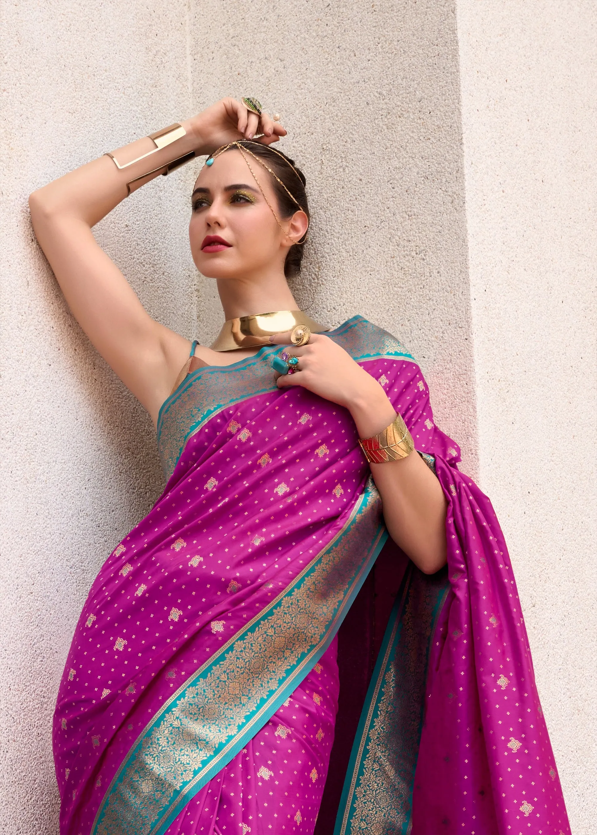 Orchid Purple Woven Banarasi Silk Saree