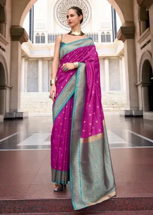 Orchid Purple Woven Banarasi Silk Saree