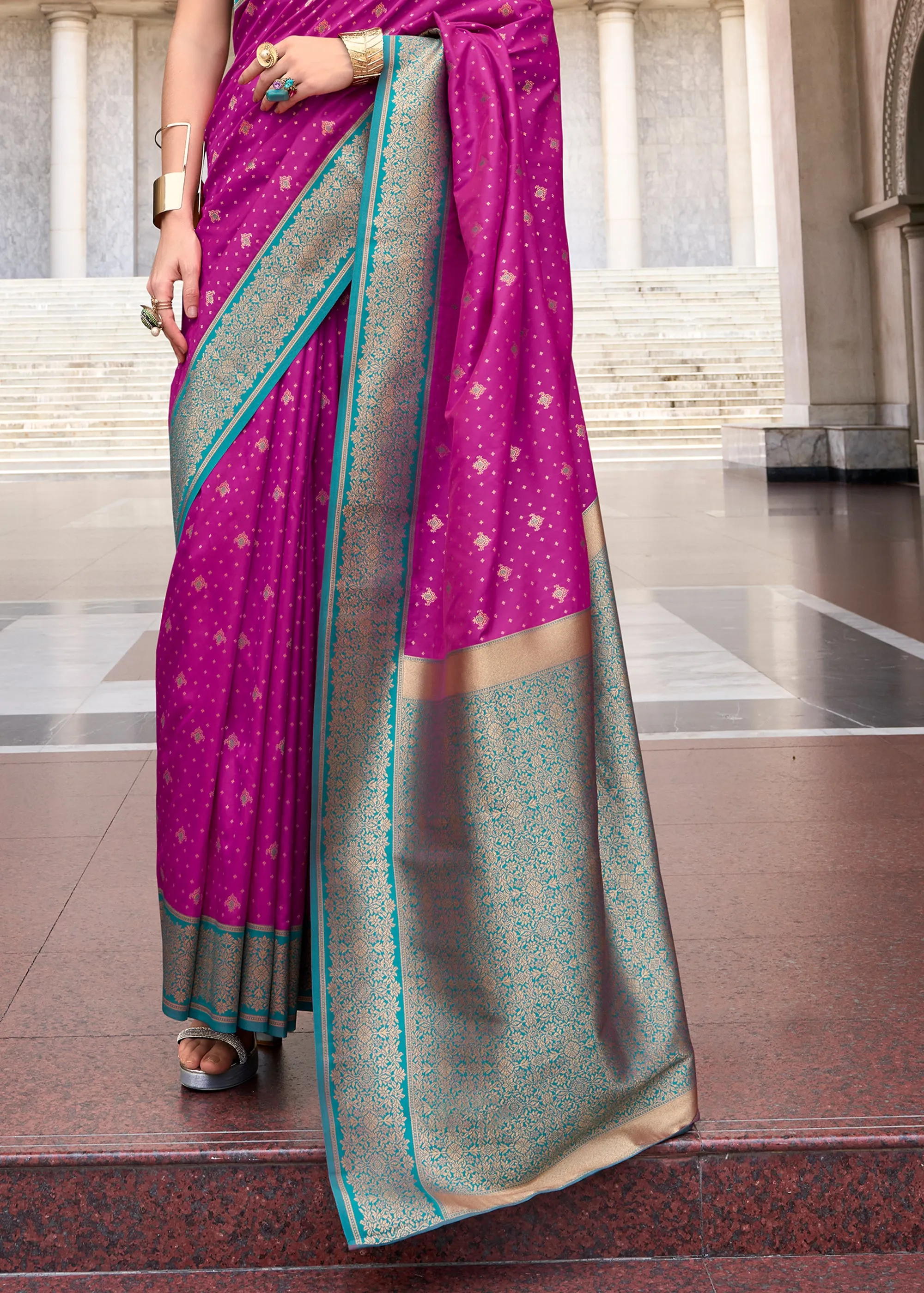 Orchid Purple Woven Banarasi Silk Saree