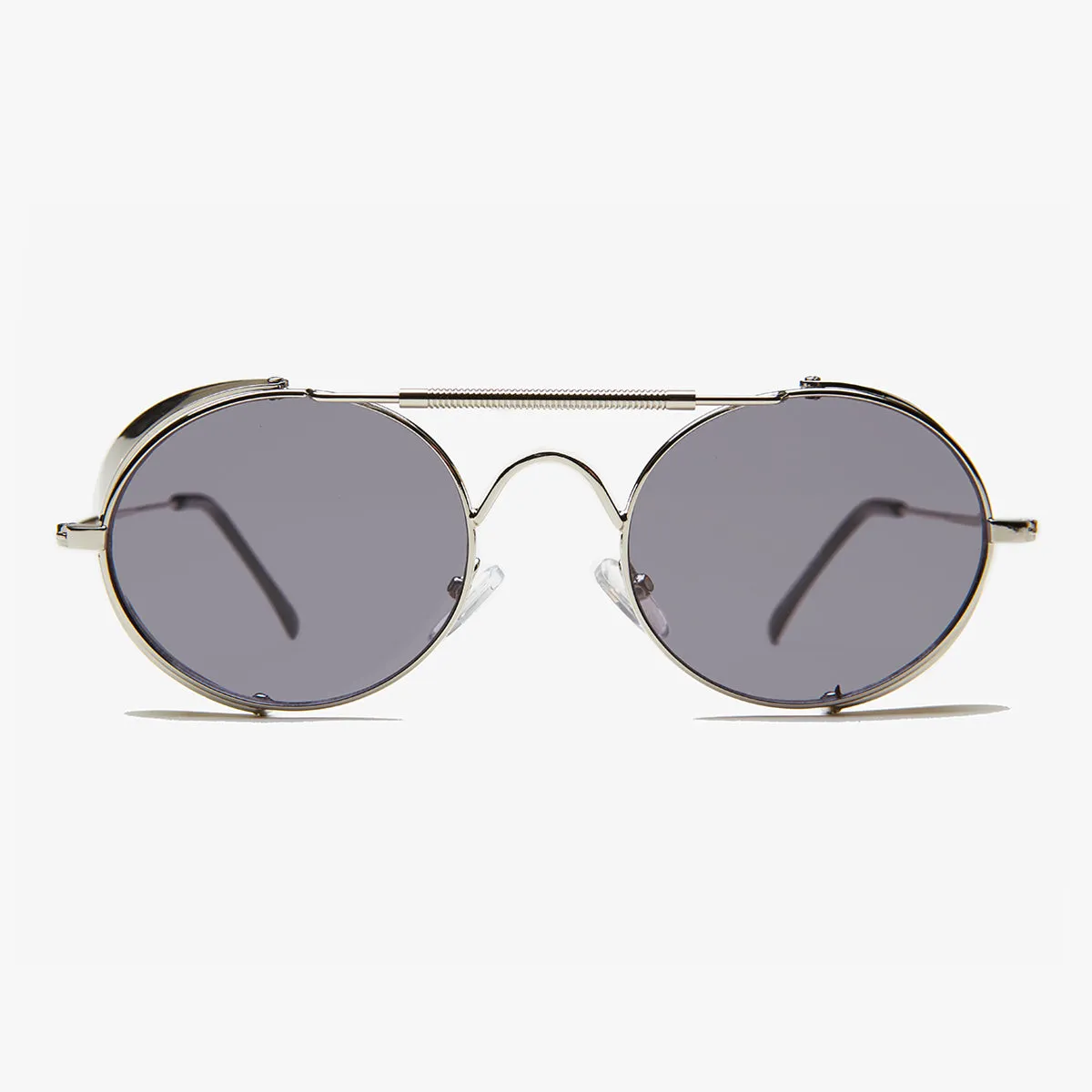 Oval Steampunk Sunglass with Folding Side Shields - Bram 3