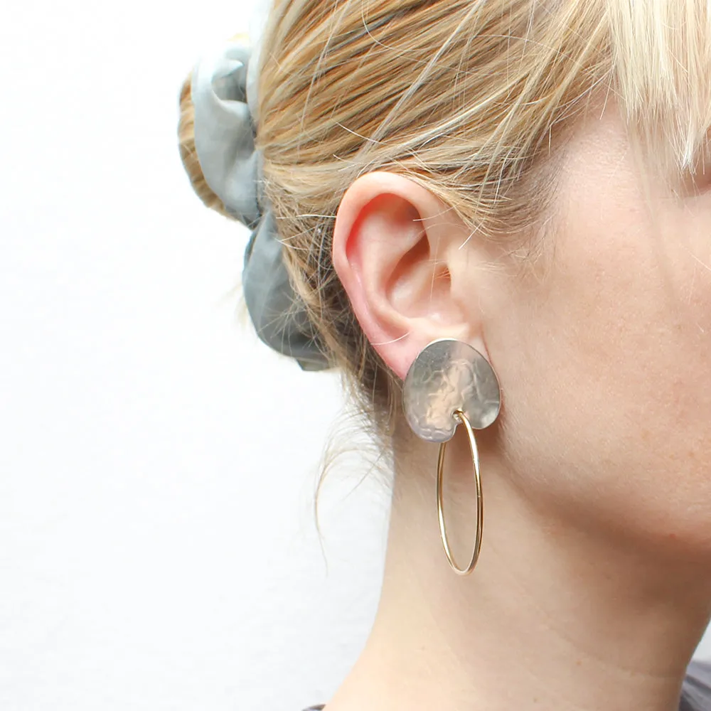 Painter's Palette with Hoop Clip or Post Earring