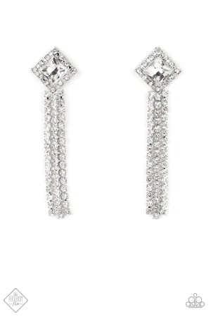 Paparazzi September 2022 Fashion Fix-Seasonal Sparkle - White Earring