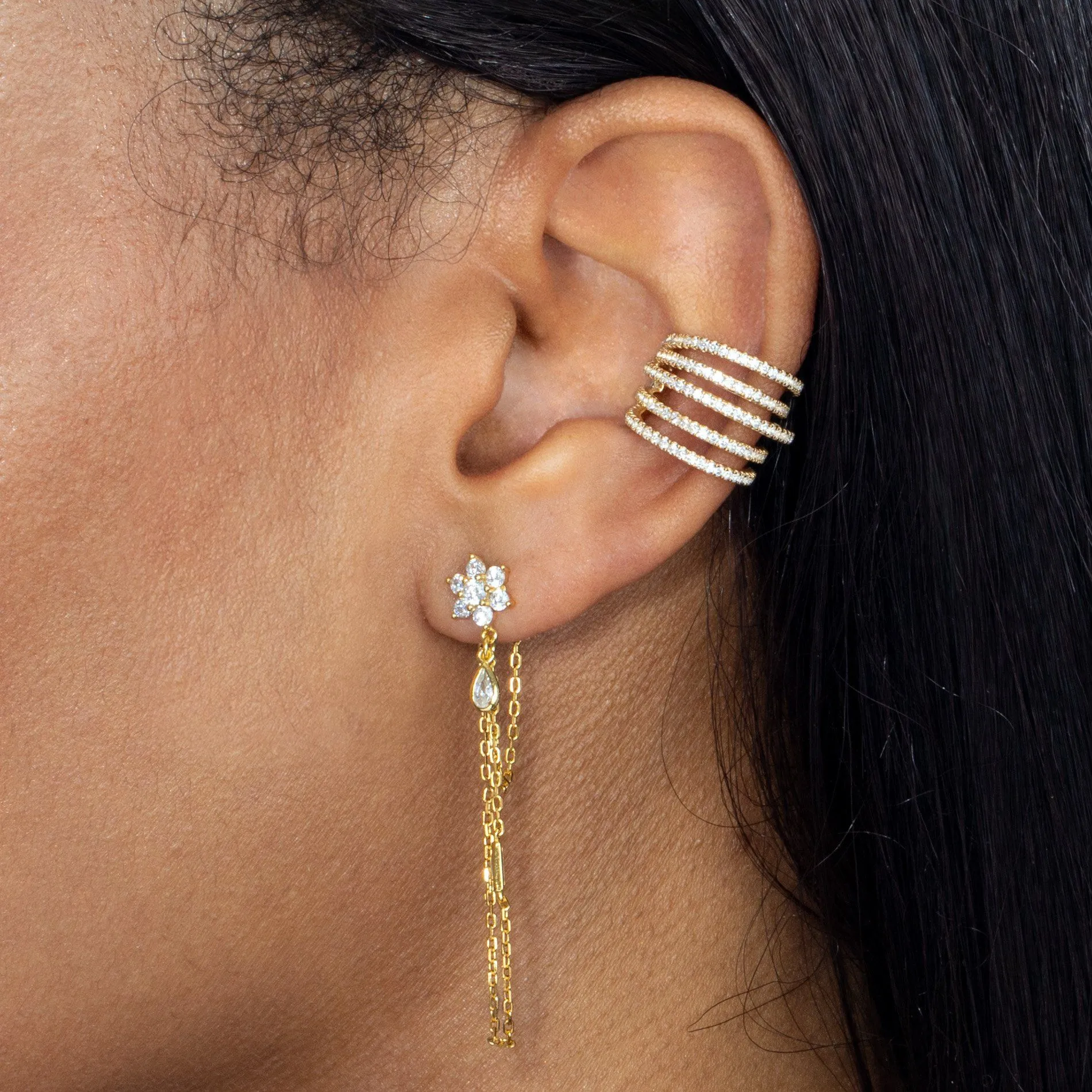 Pavé Multi Row Ear Cuff