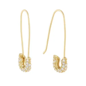 Pavé Safety Pin Earring