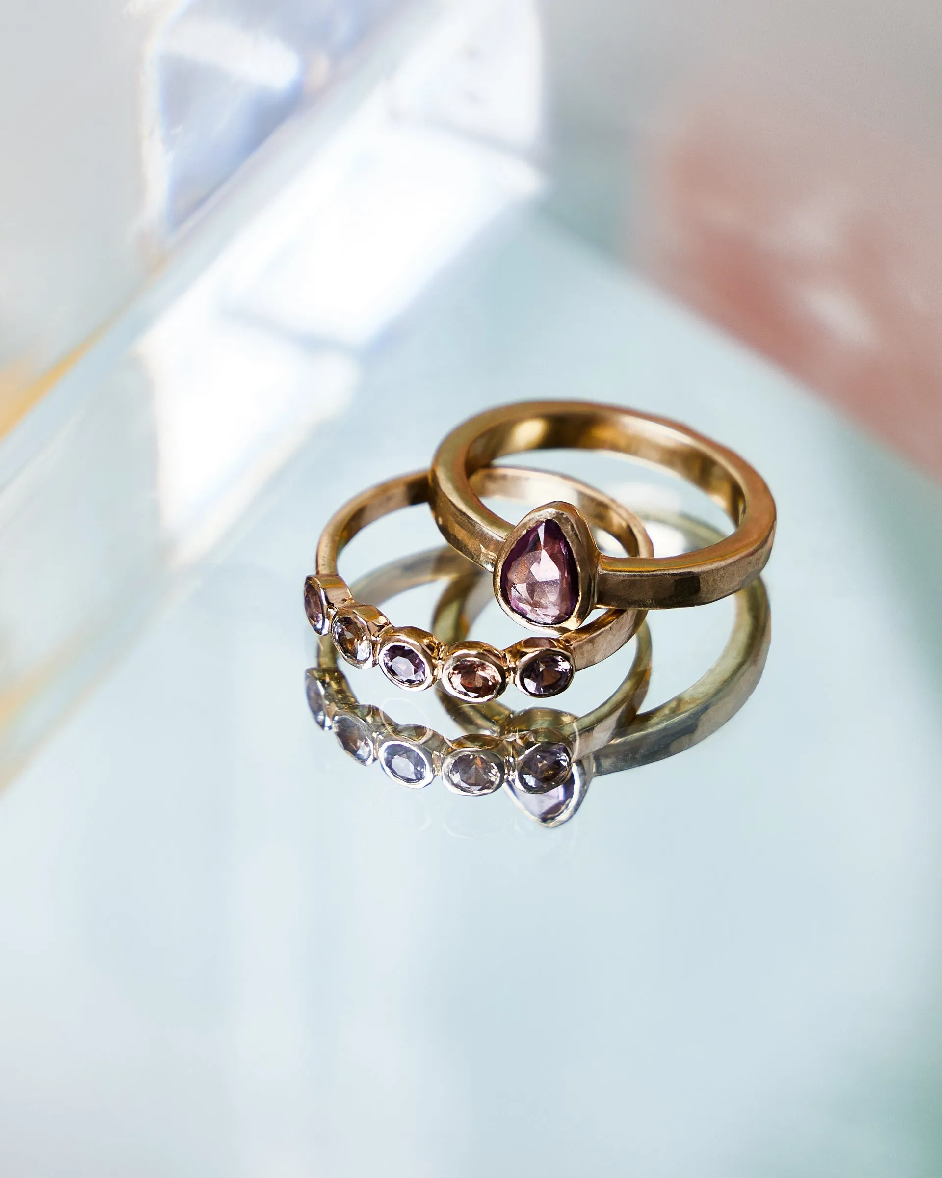 Pear Pink Sapphire Ring