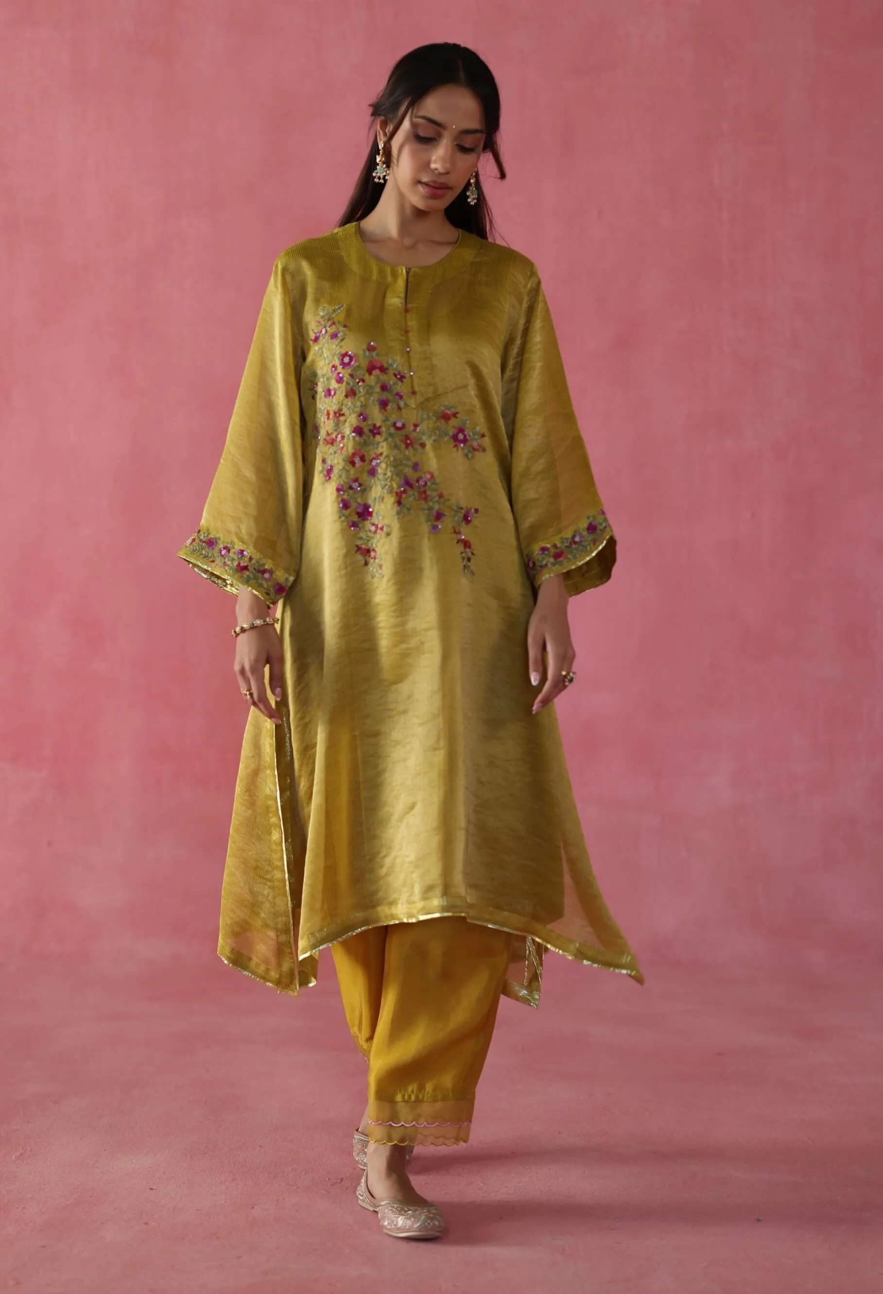 Phirni mustard kurta set