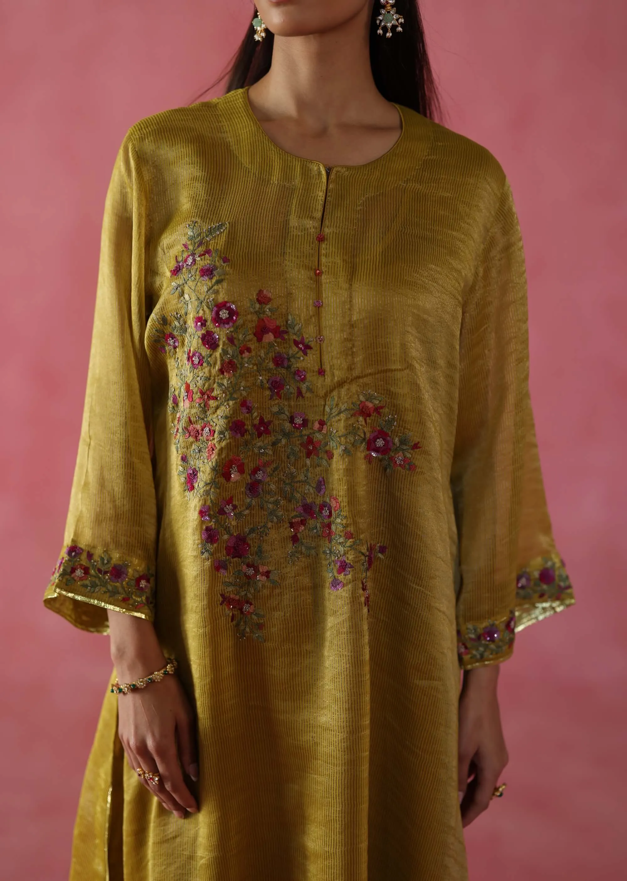Phirni mustard kurta set