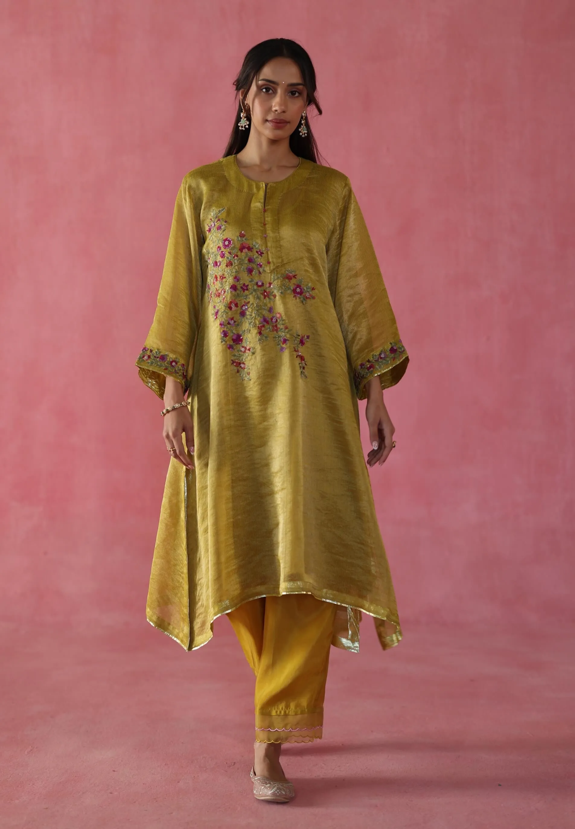 Phirni mustard kurta set