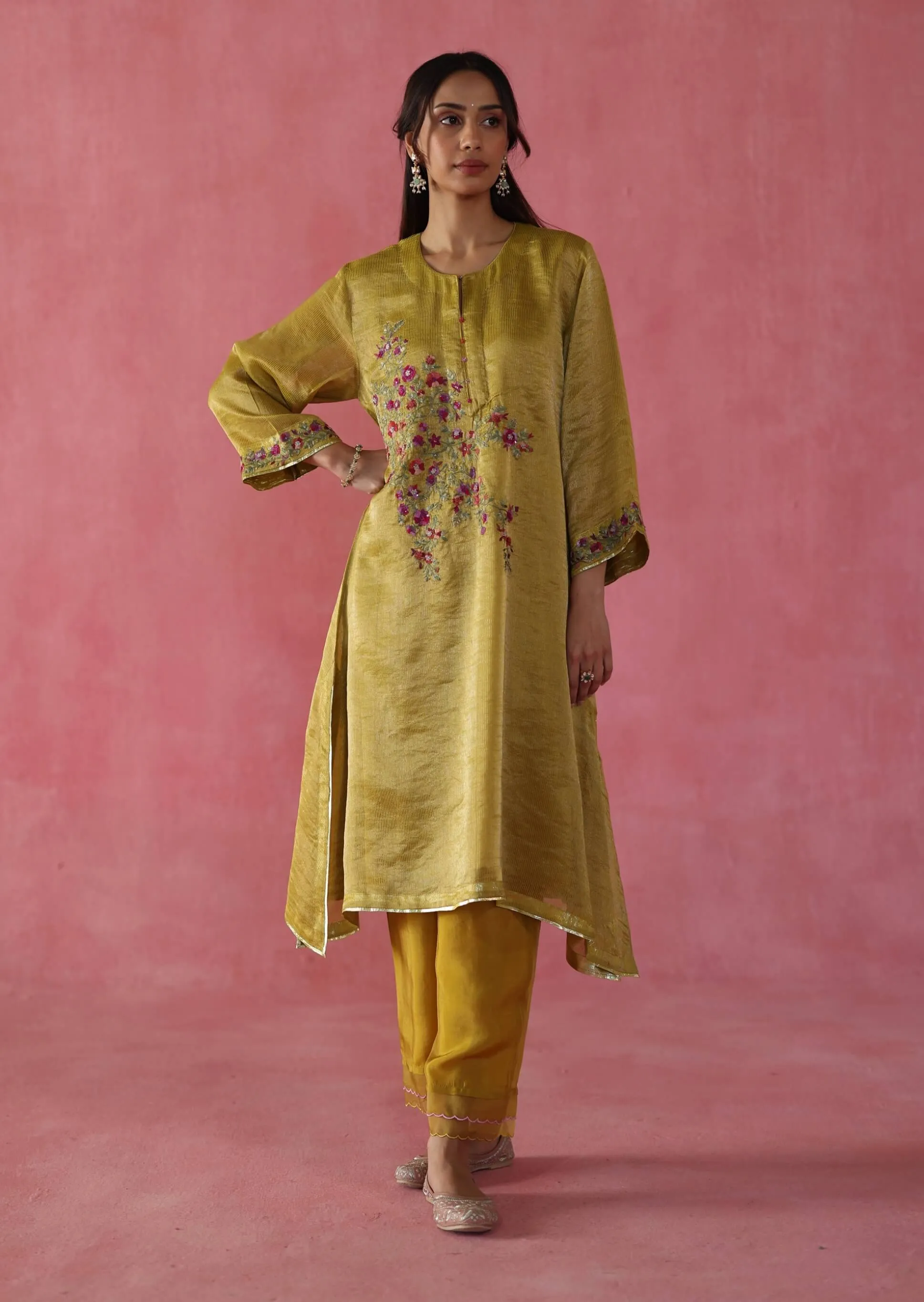 Phirni mustard kurta set