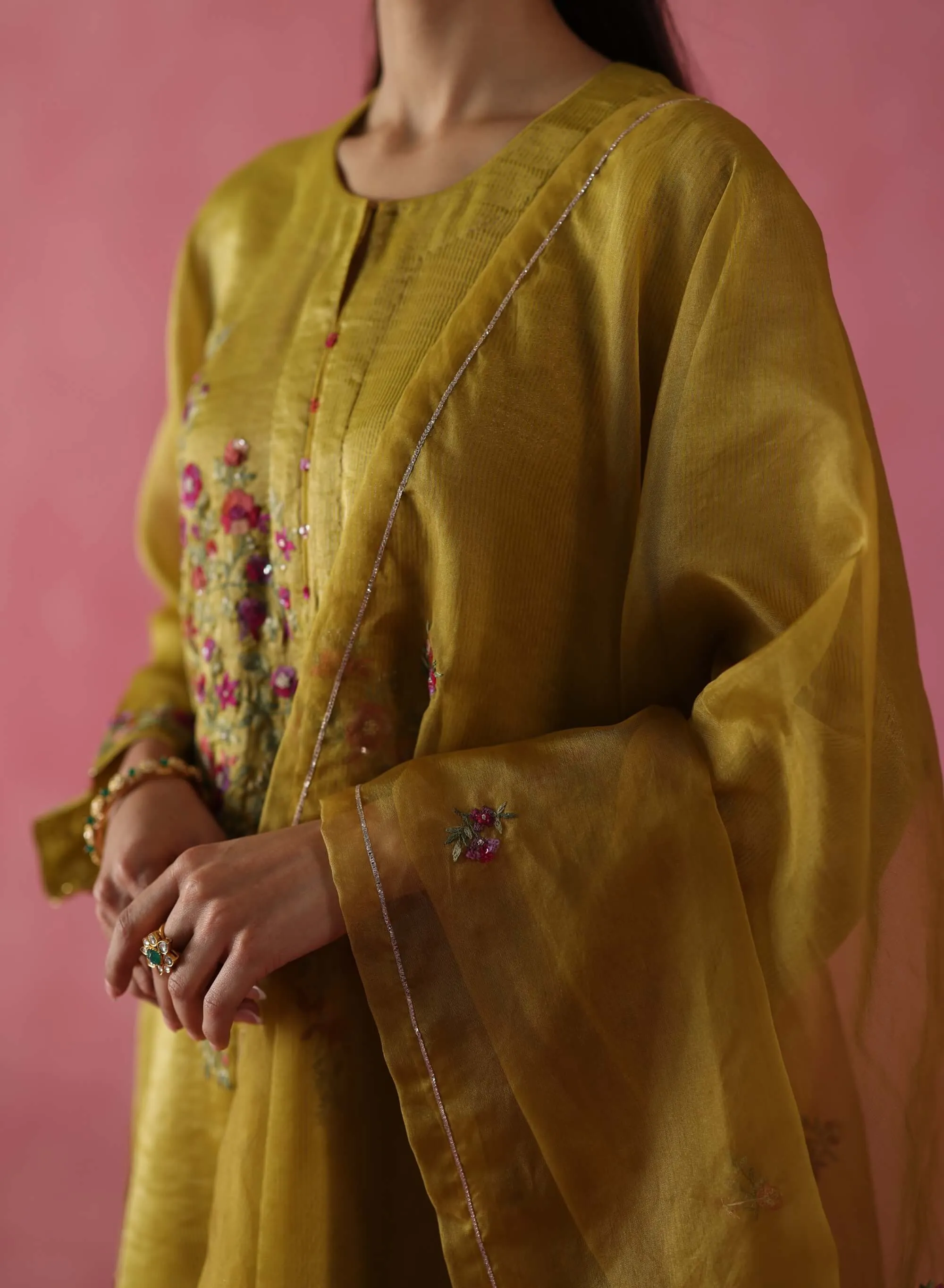Phirni mustard kurta set