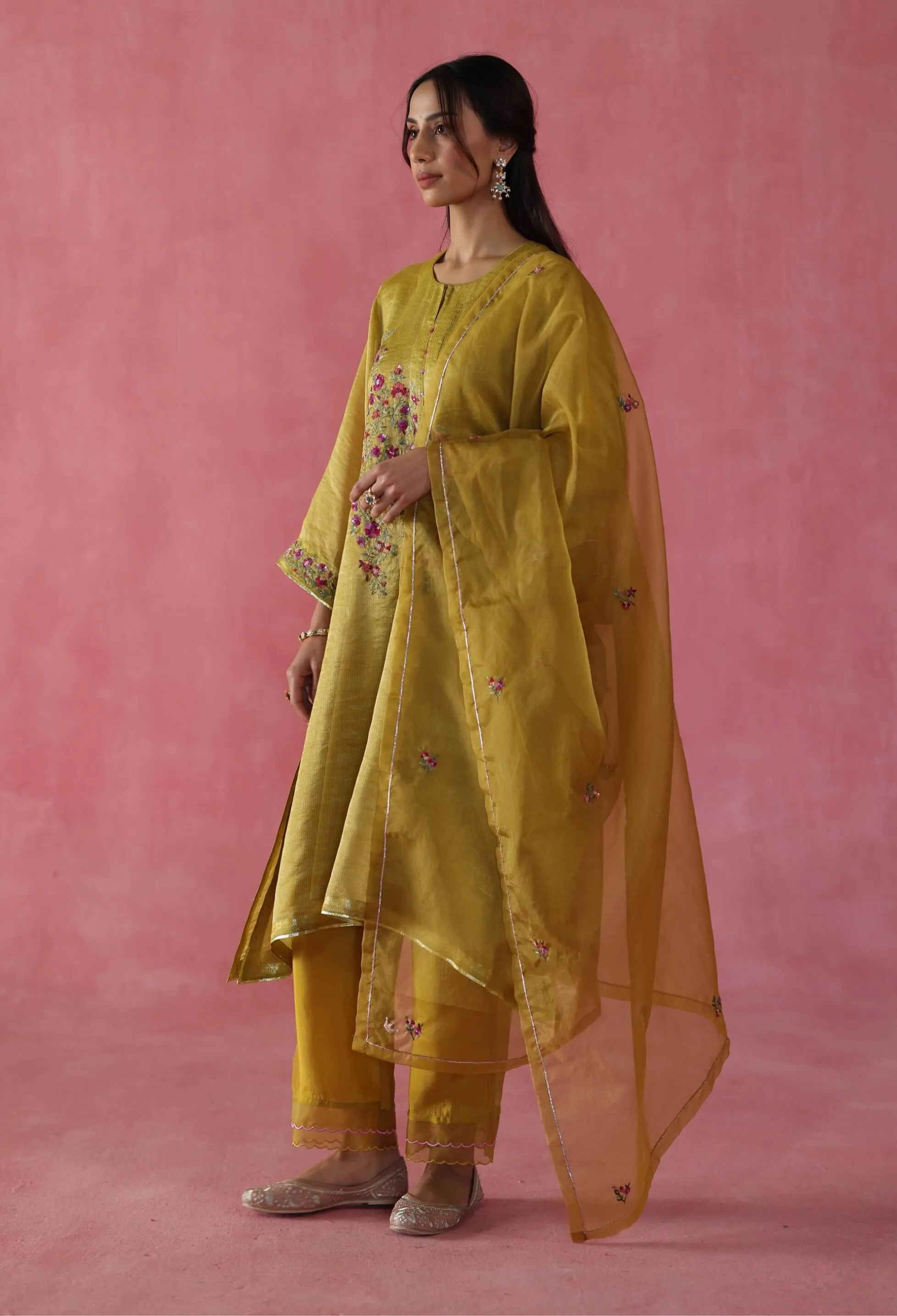 Phirni mustard kurta set
