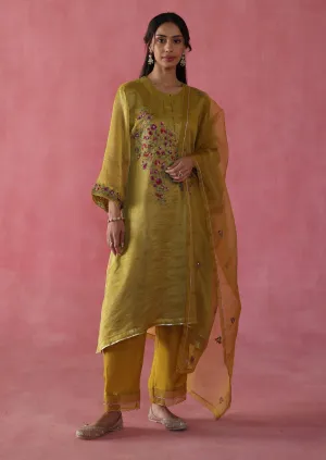 Phirni mustard kurta set