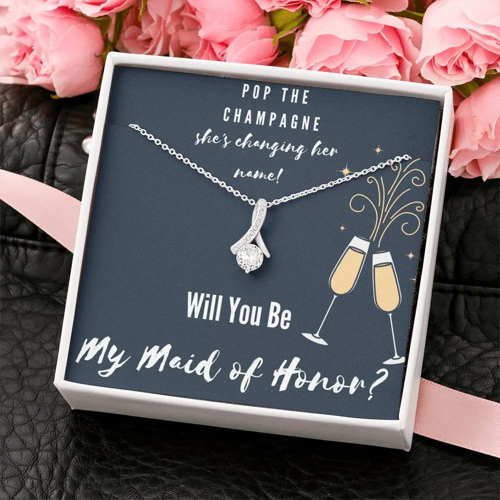 Pop the Champagne Maid of Honor Proposal