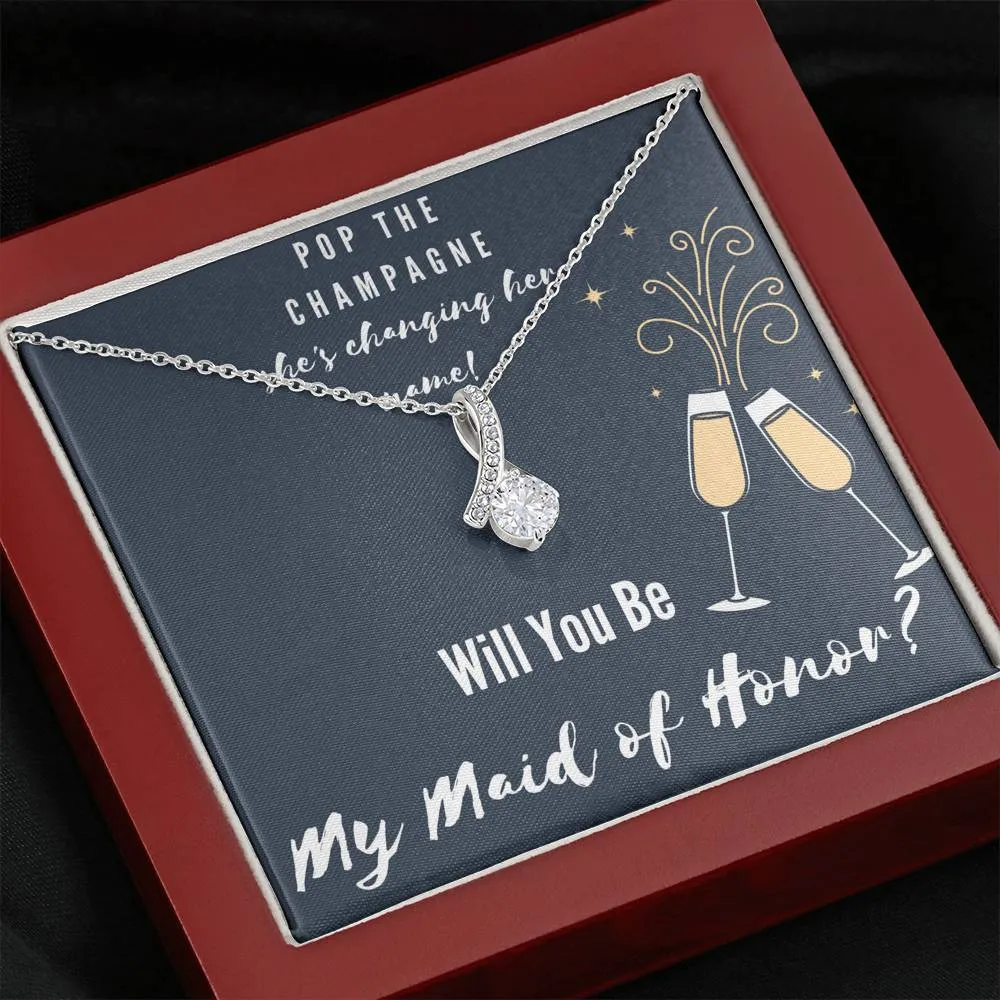 Pop the Champagne Maid of Honor Proposal