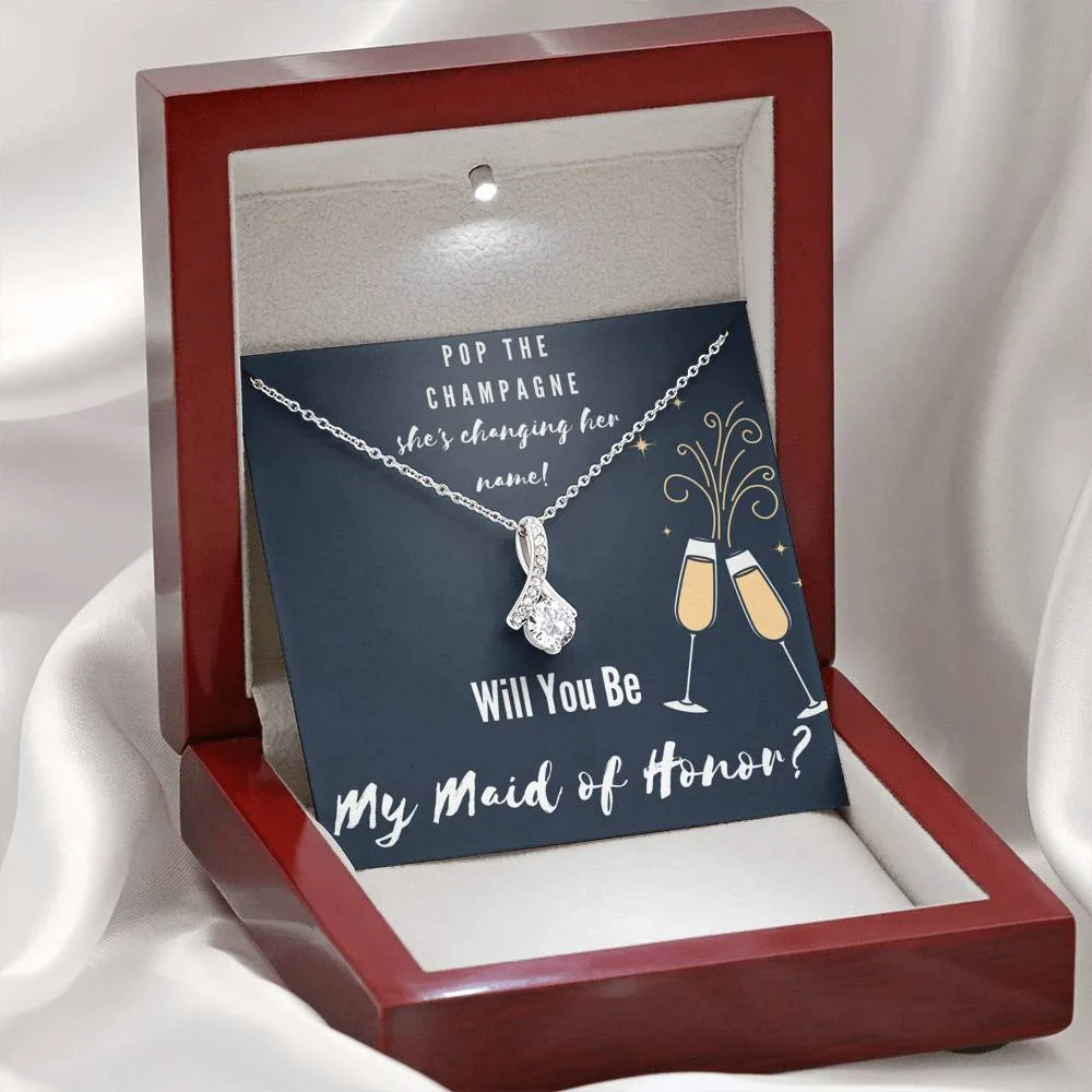 Pop the Champagne Maid of Honor Proposal