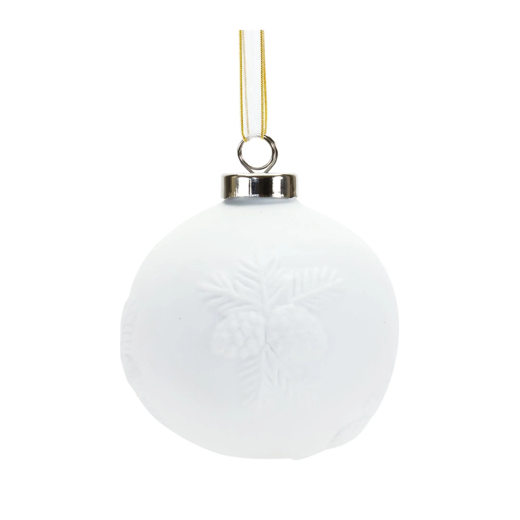 Porcelain Pine Cone Ball Ornament (Set of 6)