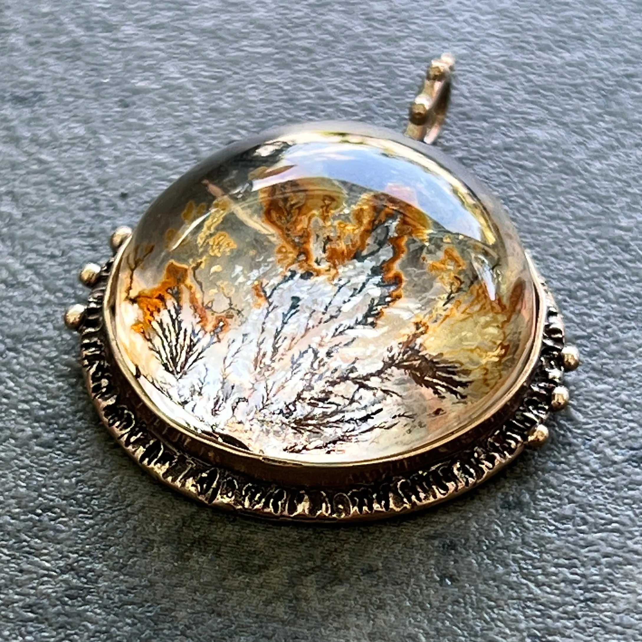 PRE-ORDER FOR JANET- Dendritic Quartz Bronze Pendant