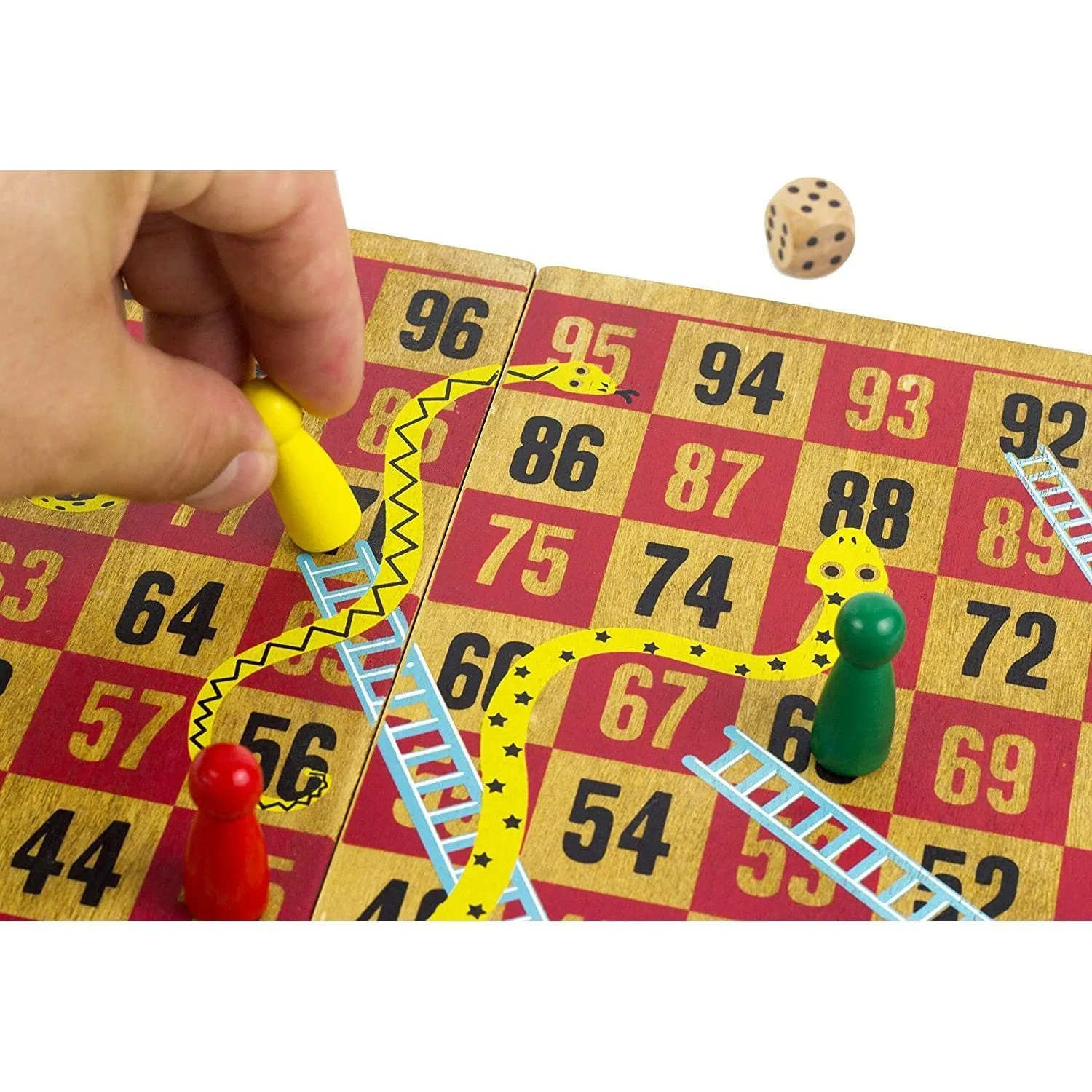 Professor Puzzle Traditional/Classic Snakes & Ladders Wooden Board Game