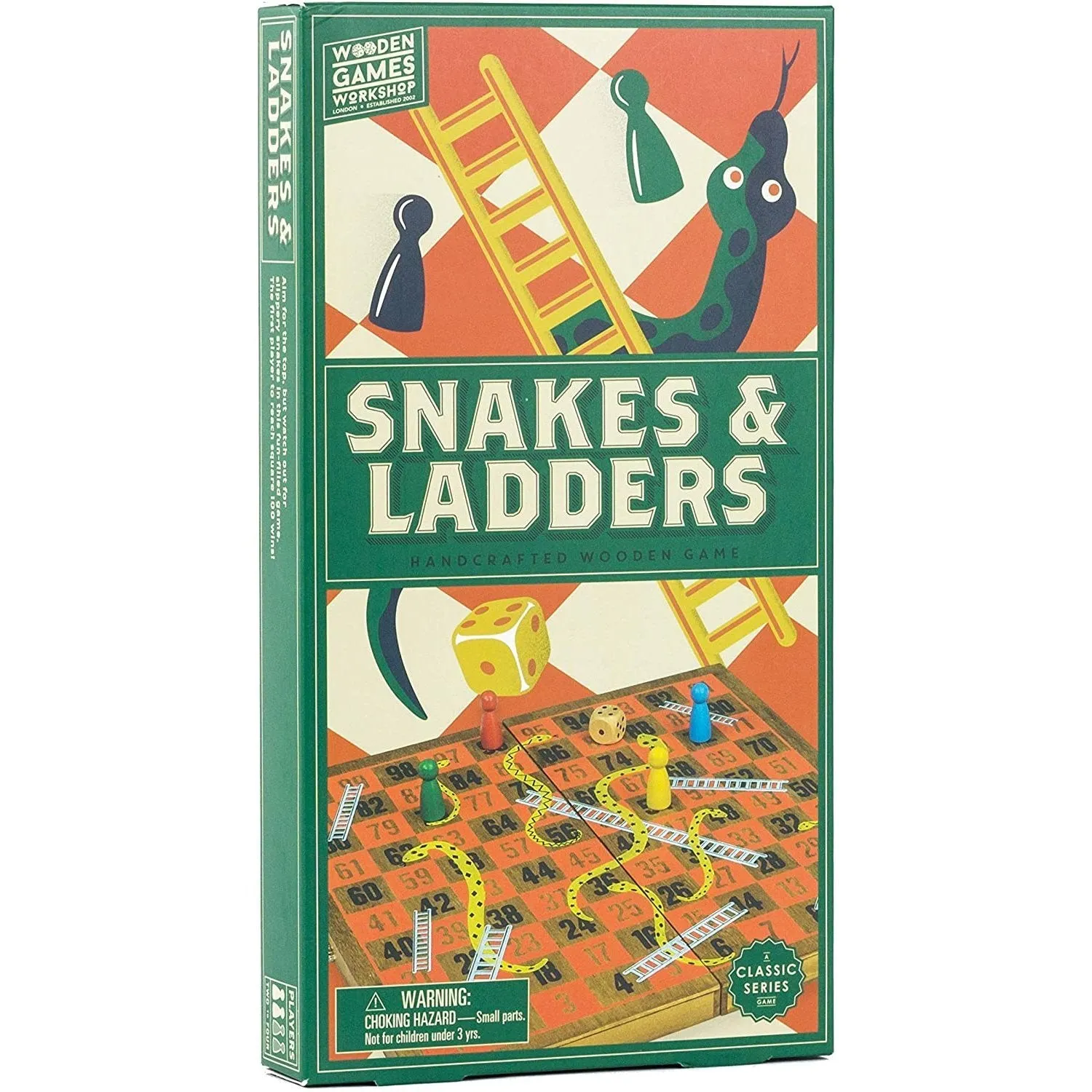 Professor Puzzle Traditional/Classic Snakes & Ladders Wooden Board Game