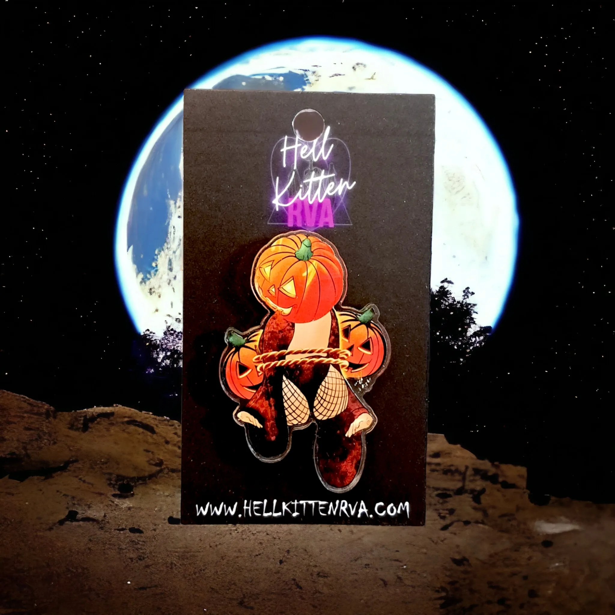 Pumpkin Pinup Acrylic Pin