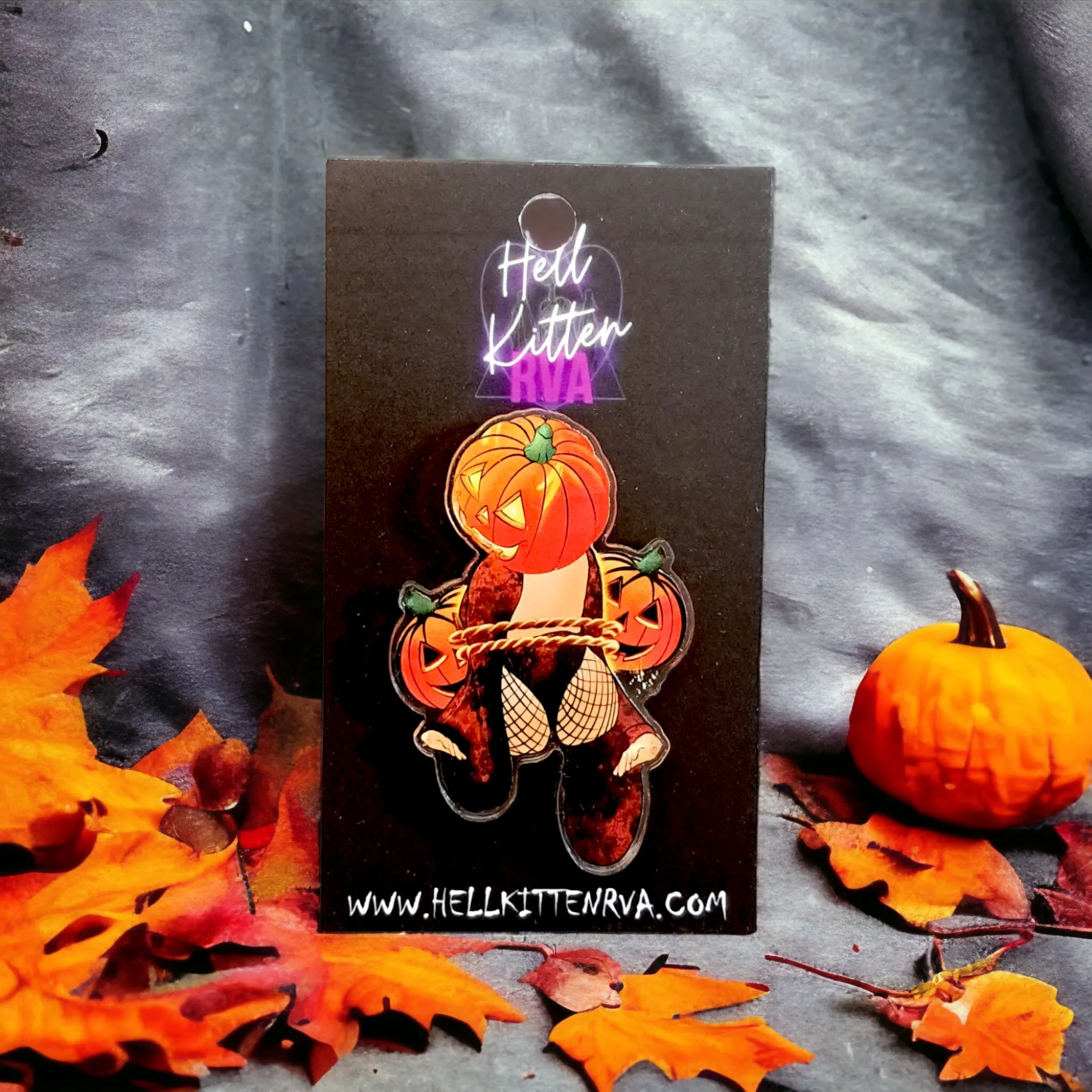 Pumpkin Pinup Acrylic Pin
