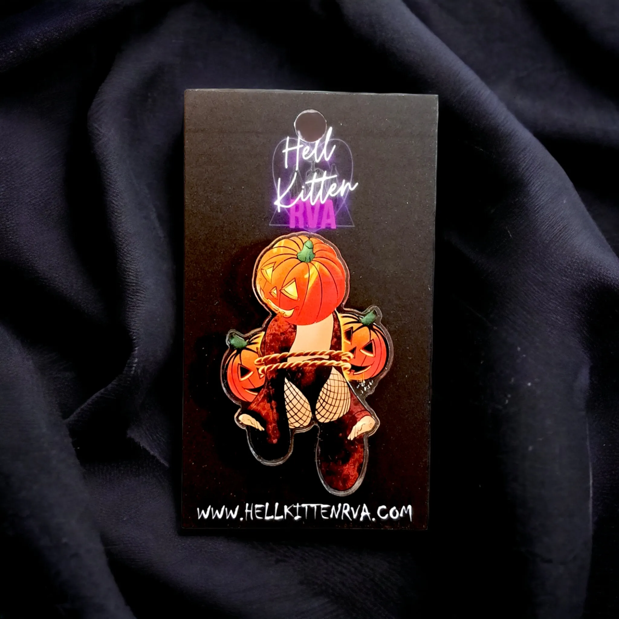 Pumpkin Pinup Acrylic Pin