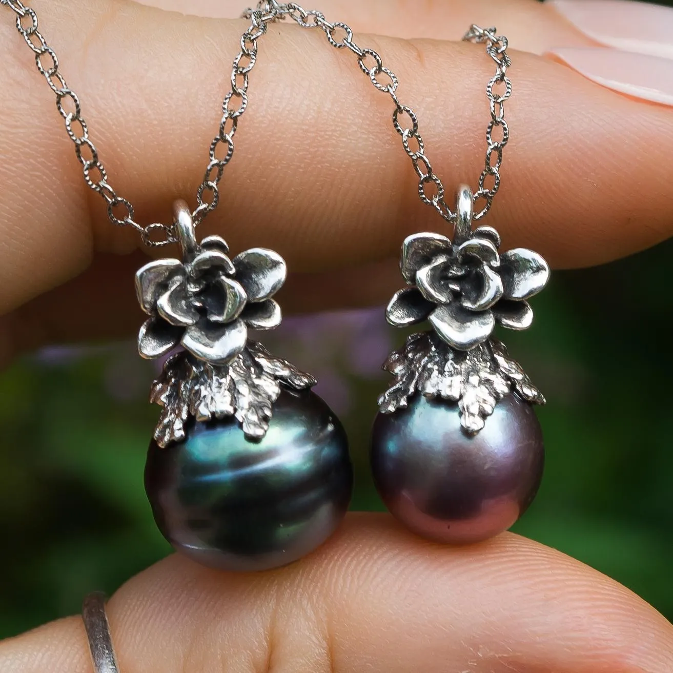 Purple Edison Pearl Silver Pendant