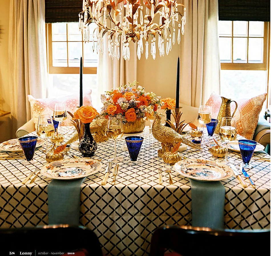 Quadrille Fabric: Terrace - Custom Denim Blue on White 100% Linen