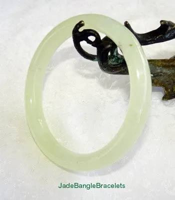 "Butterfly Tracks" Classic Round Chinese Jade Bangle Bracelet 65mm (JBB3228)
