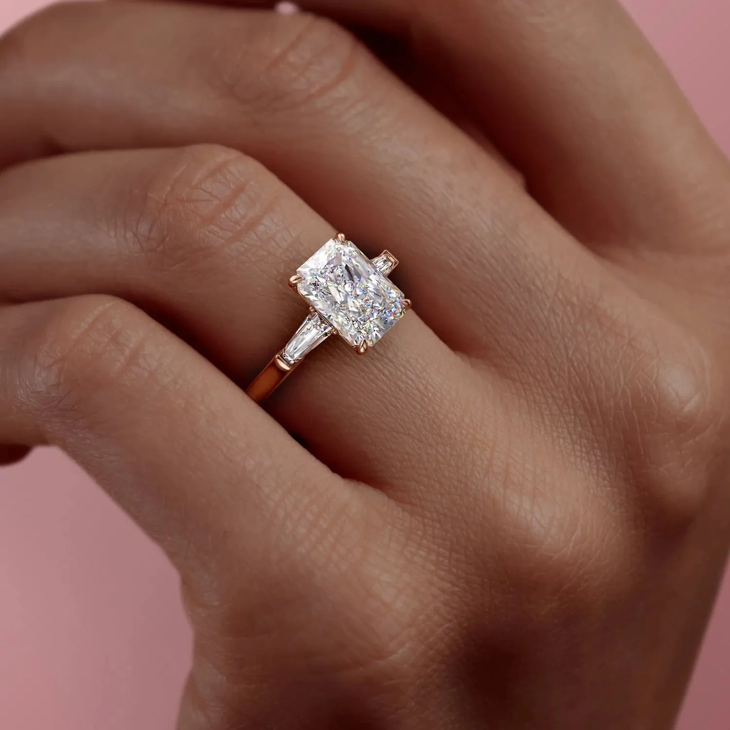 Radiant Cut Moissanite, Traditional Classic Design