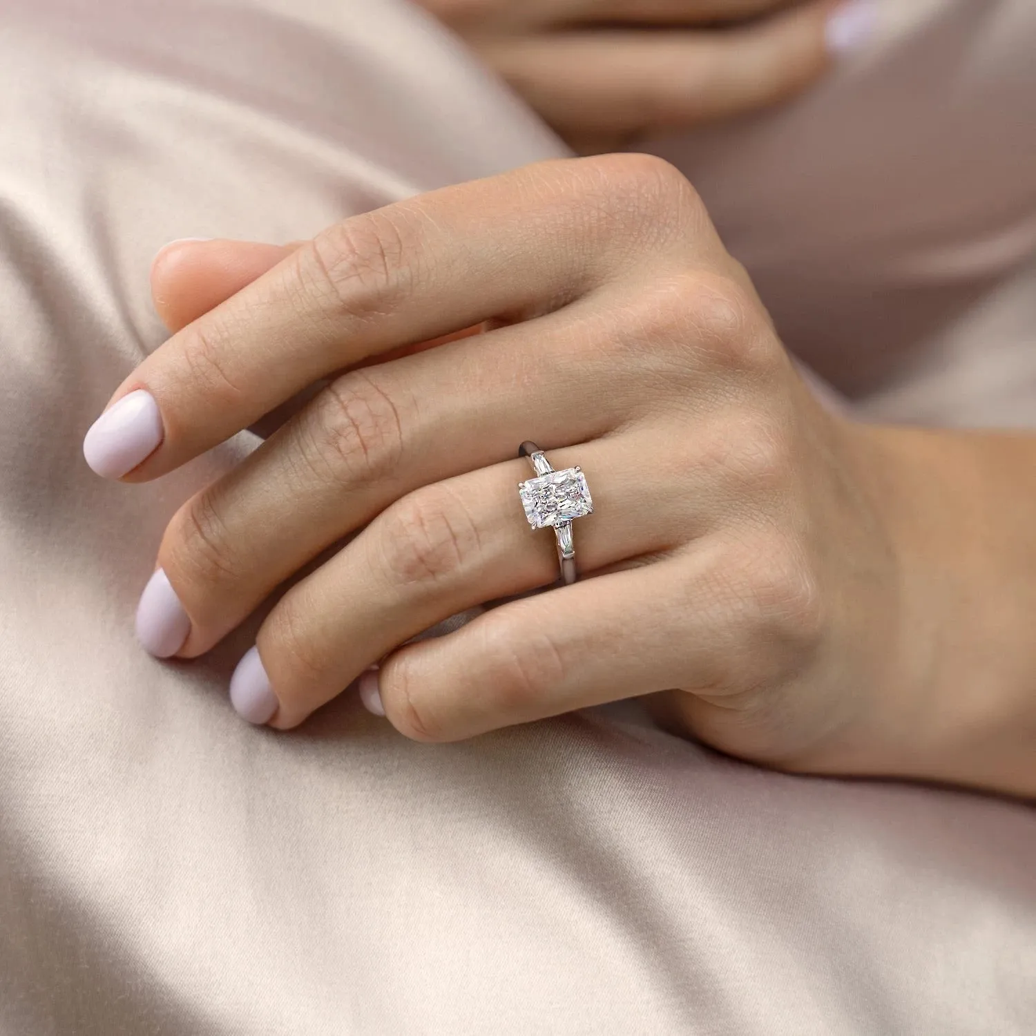 Radiant Cut Moissanite, Traditional Classic Design