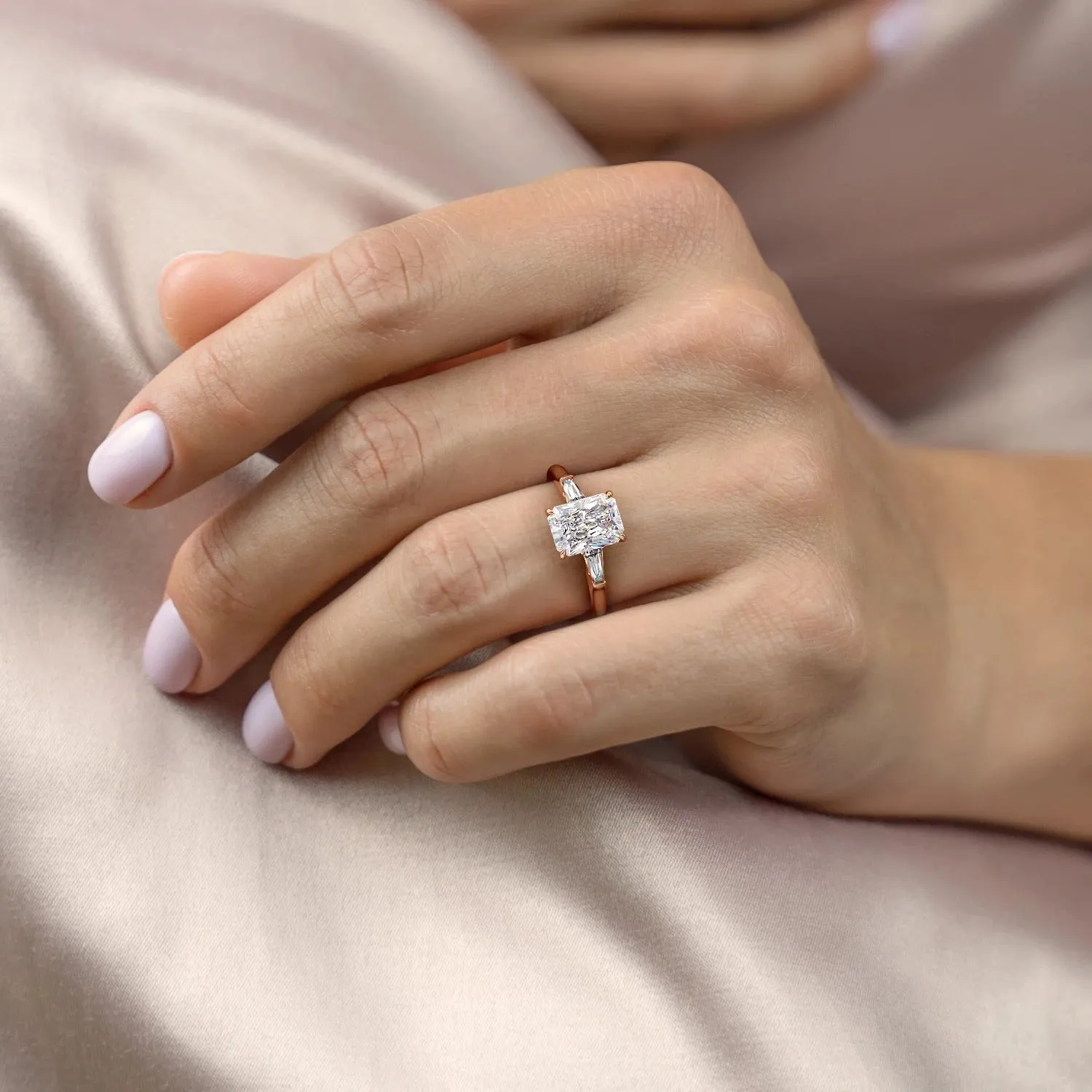 Radiant Cut Moissanite, Traditional Classic Design