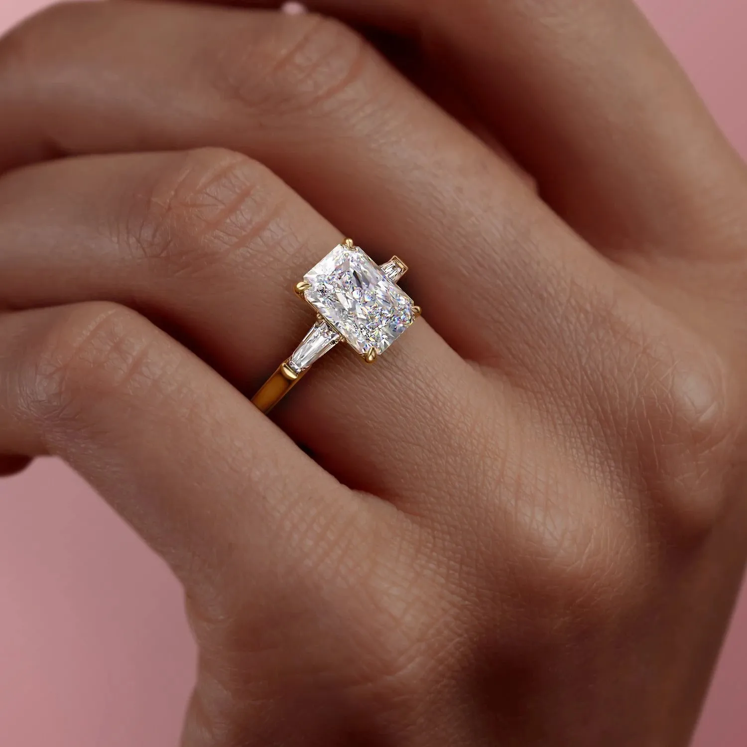 Radiant Cut Moissanite, Traditional Classic Design