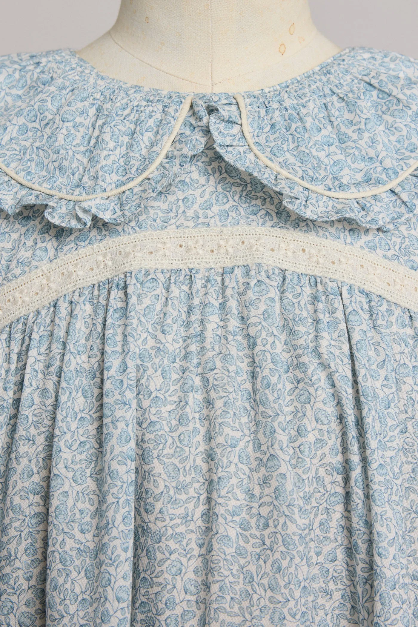 Raspberry Dress in Blue Flower