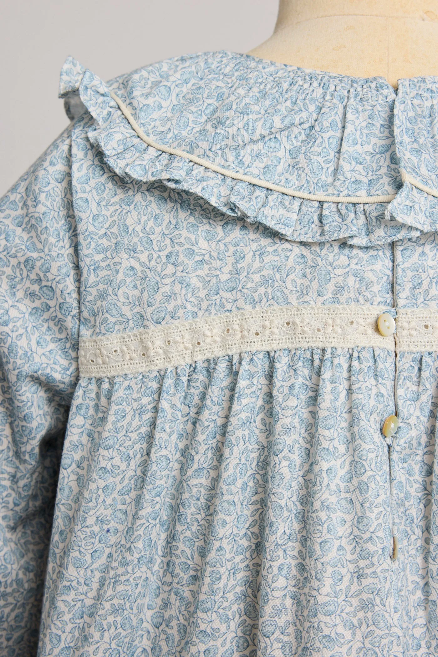 Raspberry Dress in Blue Flower