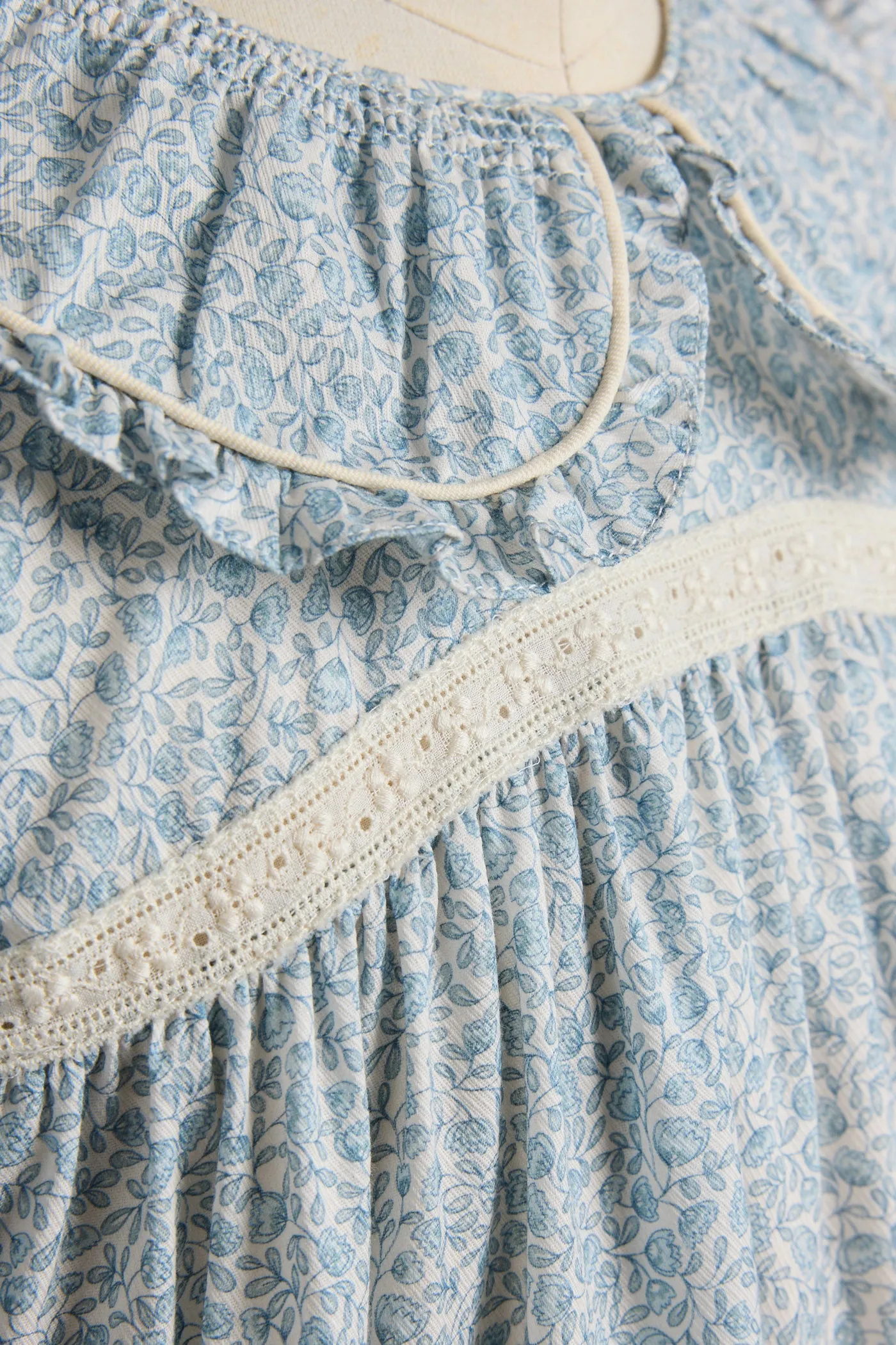 Raspberry Dress in Blue Flower