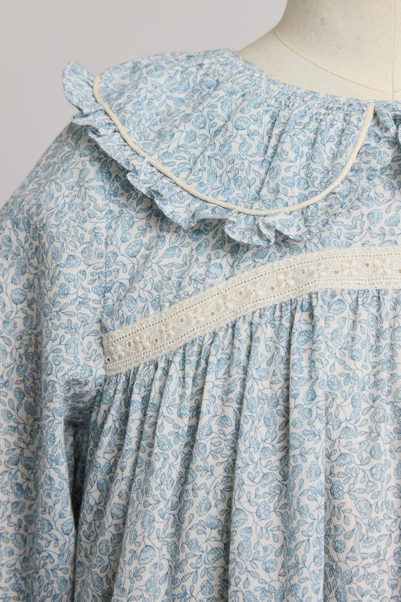 Raspberry Dress in Blue Flower