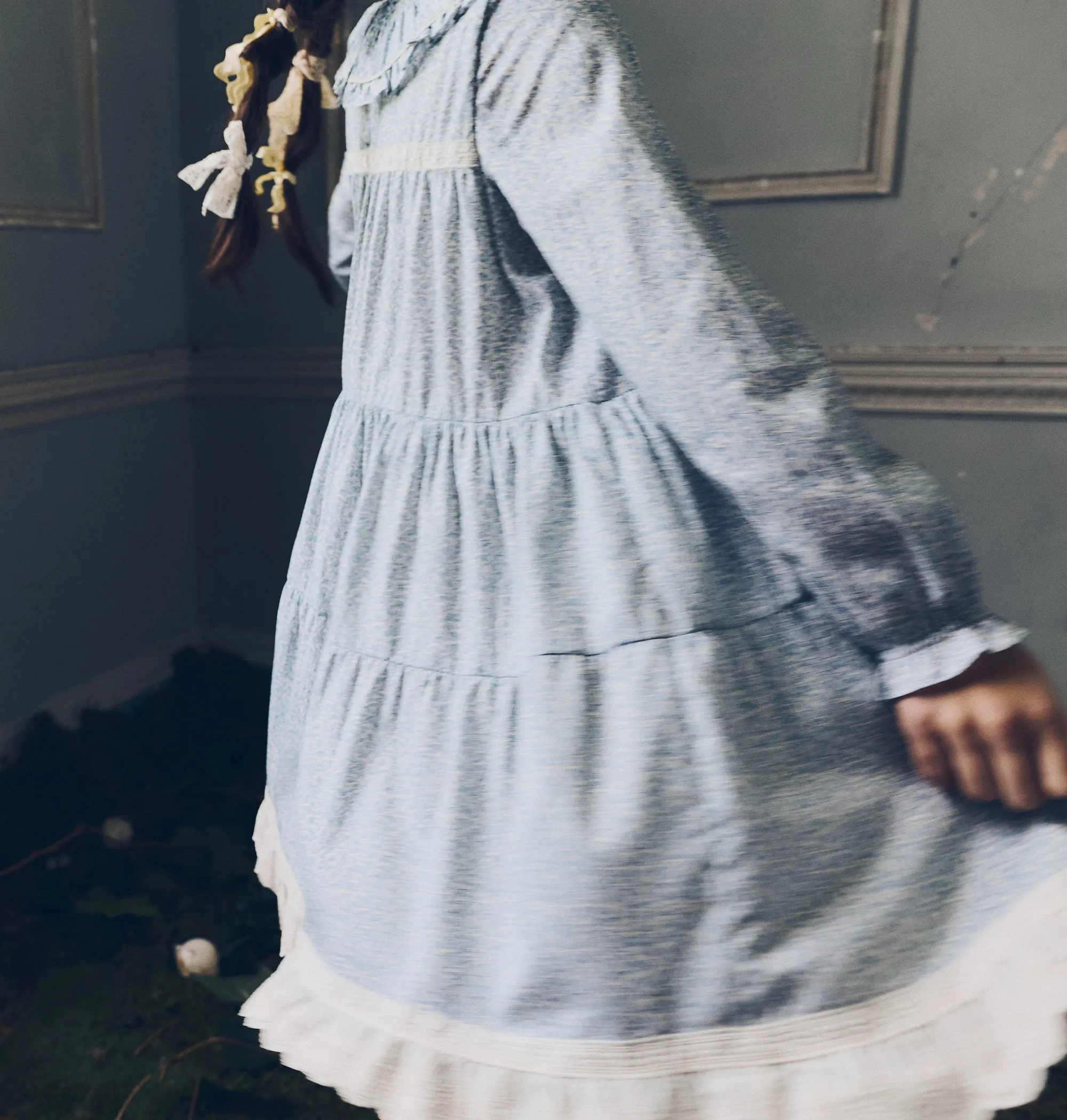 Raspberry Dress in Blue Flower