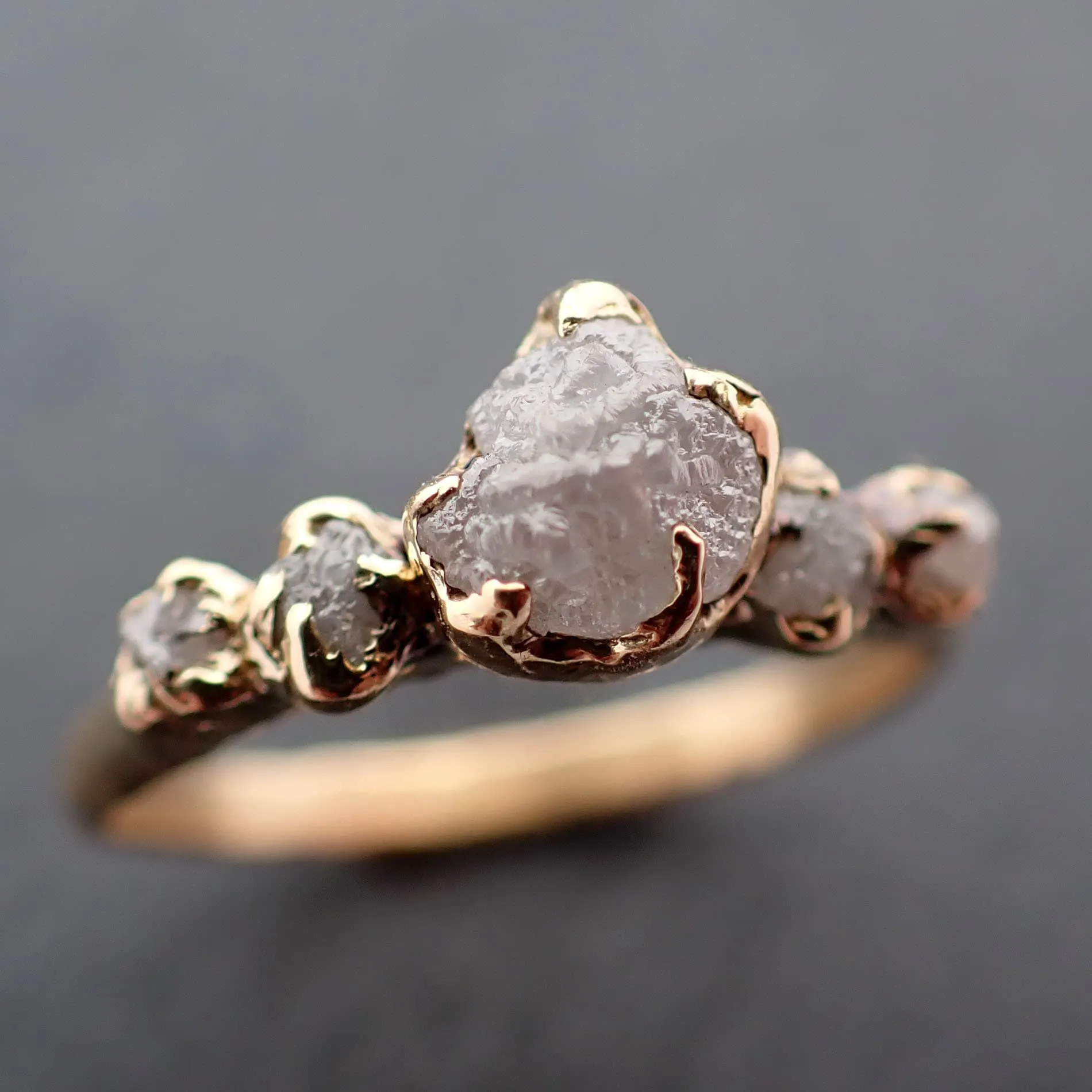 raw diamond 18k yellow gold engagement ring rough gold wedding ring diamond wedding ring rough diamond ring byangeline 3409 Alternative Engagement