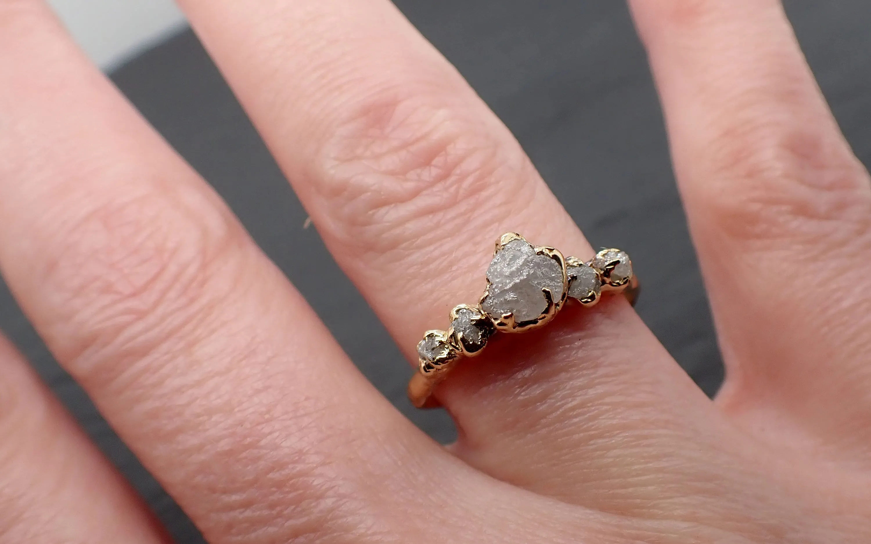 raw diamond 18k yellow gold engagement ring rough gold wedding ring diamond wedding ring rough diamond ring byangeline 3409 Alternative Engagement