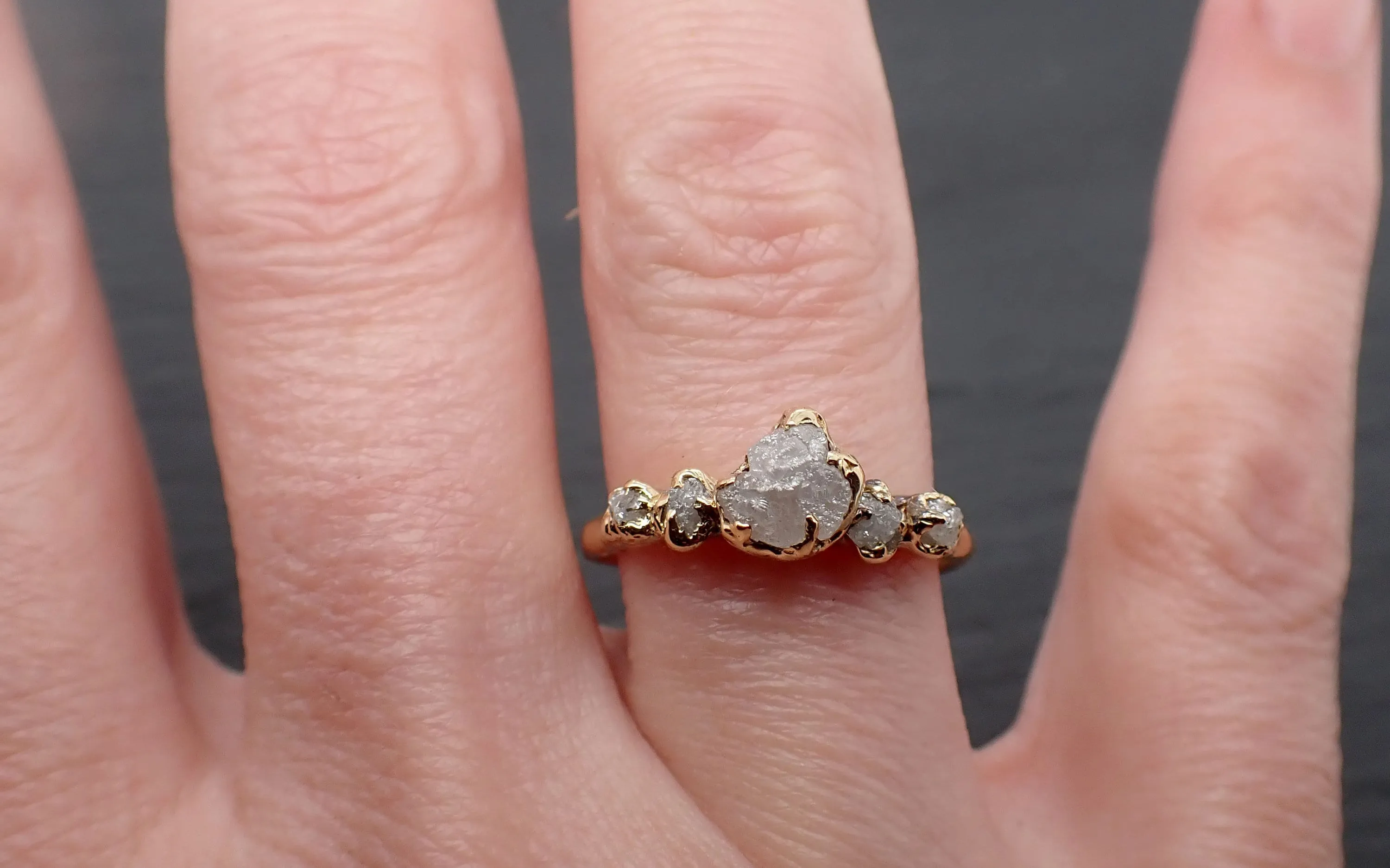 raw diamond 18k yellow gold engagement ring rough gold wedding ring diamond wedding ring rough diamond ring byangeline 3409 Alternative Engagement
