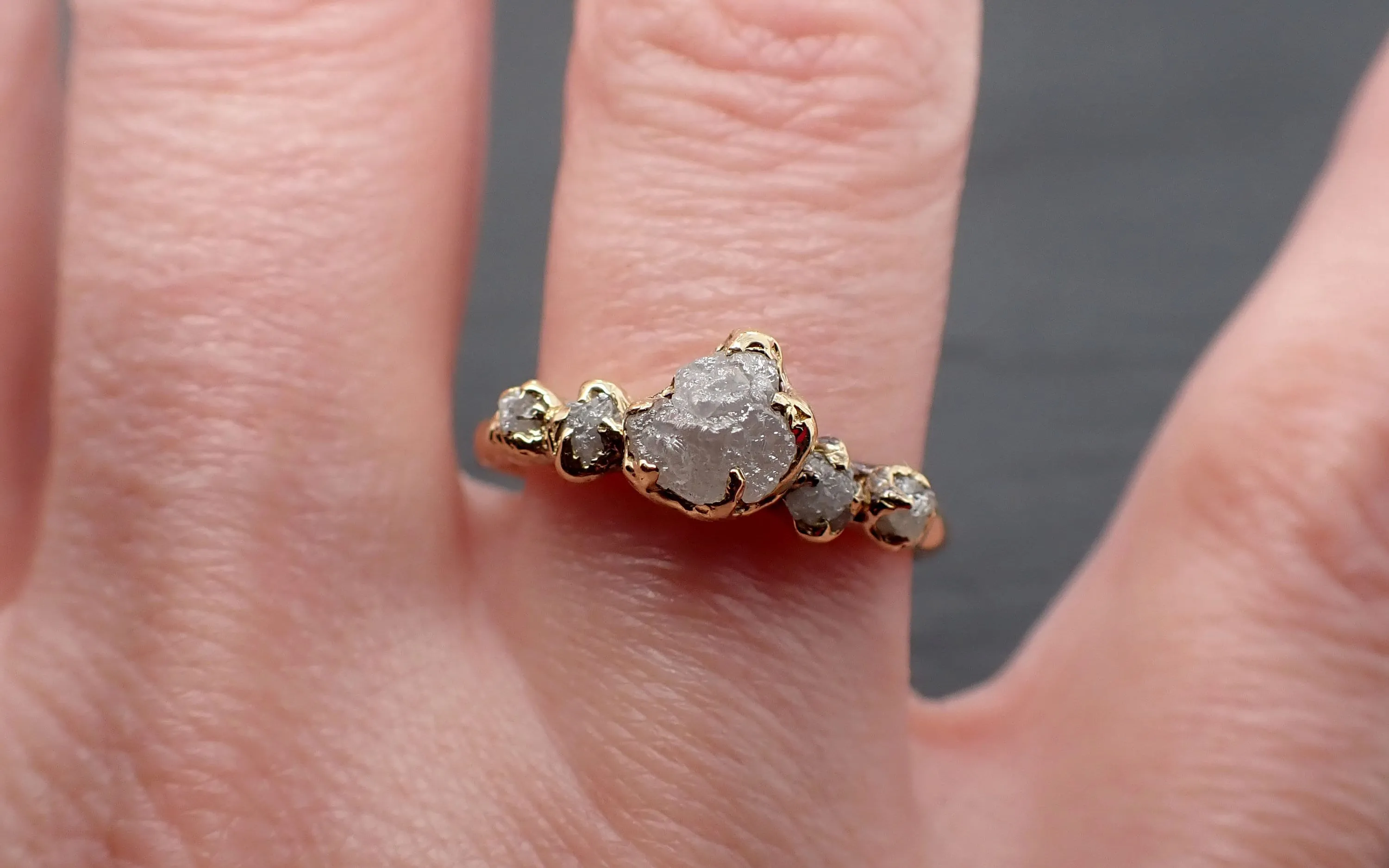 raw diamond 18k yellow gold engagement ring rough gold wedding ring diamond wedding ring rough diamond ring byangeline 3409 Alternative Engagement